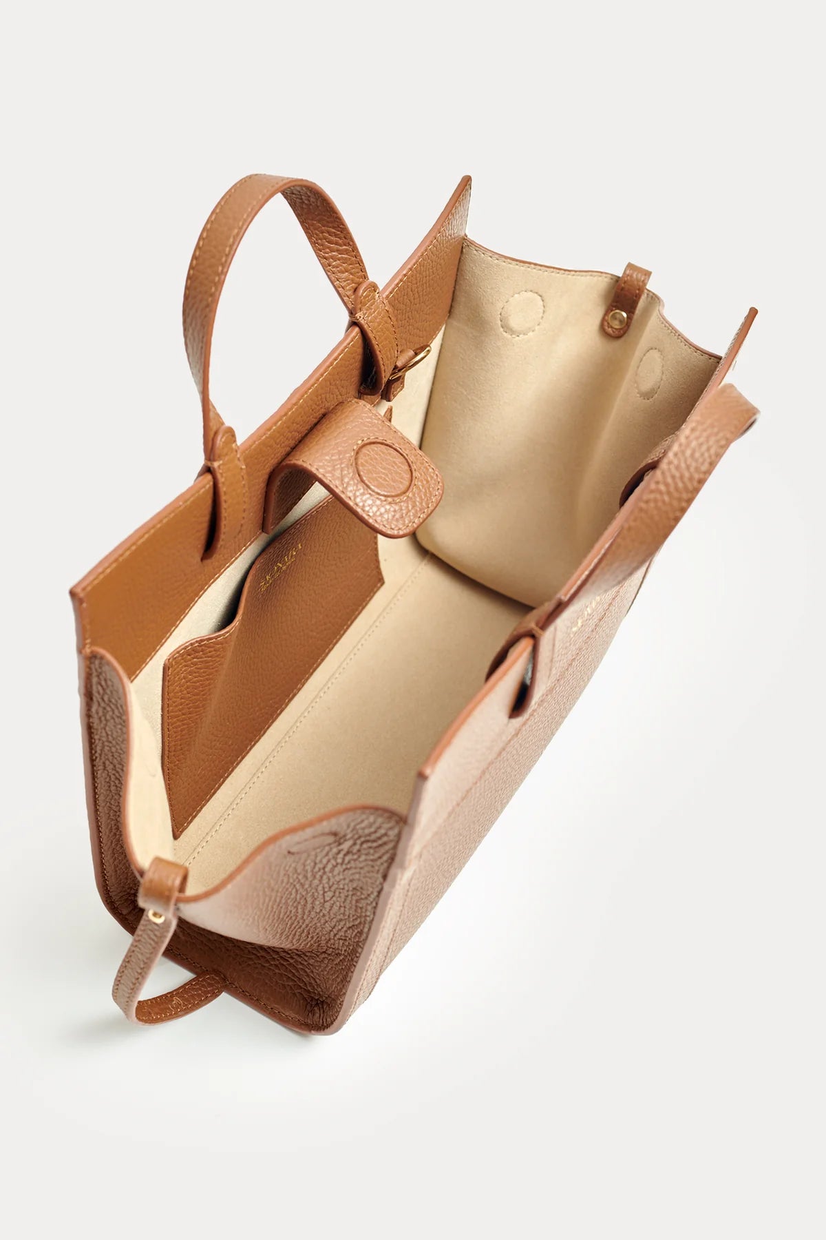 Mini Shopping Bag Chestnut Piel
