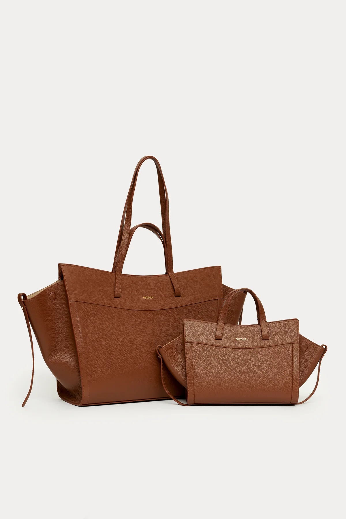 Mini Shopping Bag Chestnut Piel