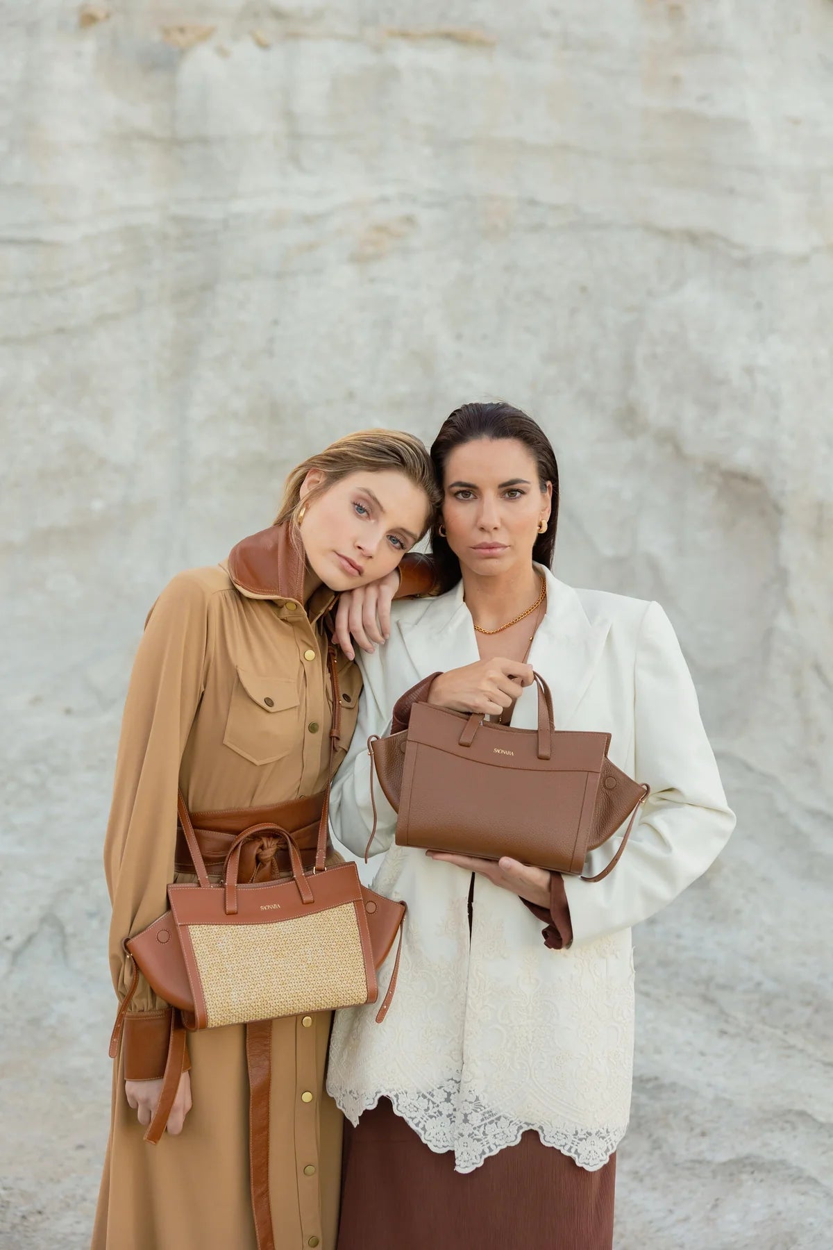 Mini Shopping Bag Chestnut Piel