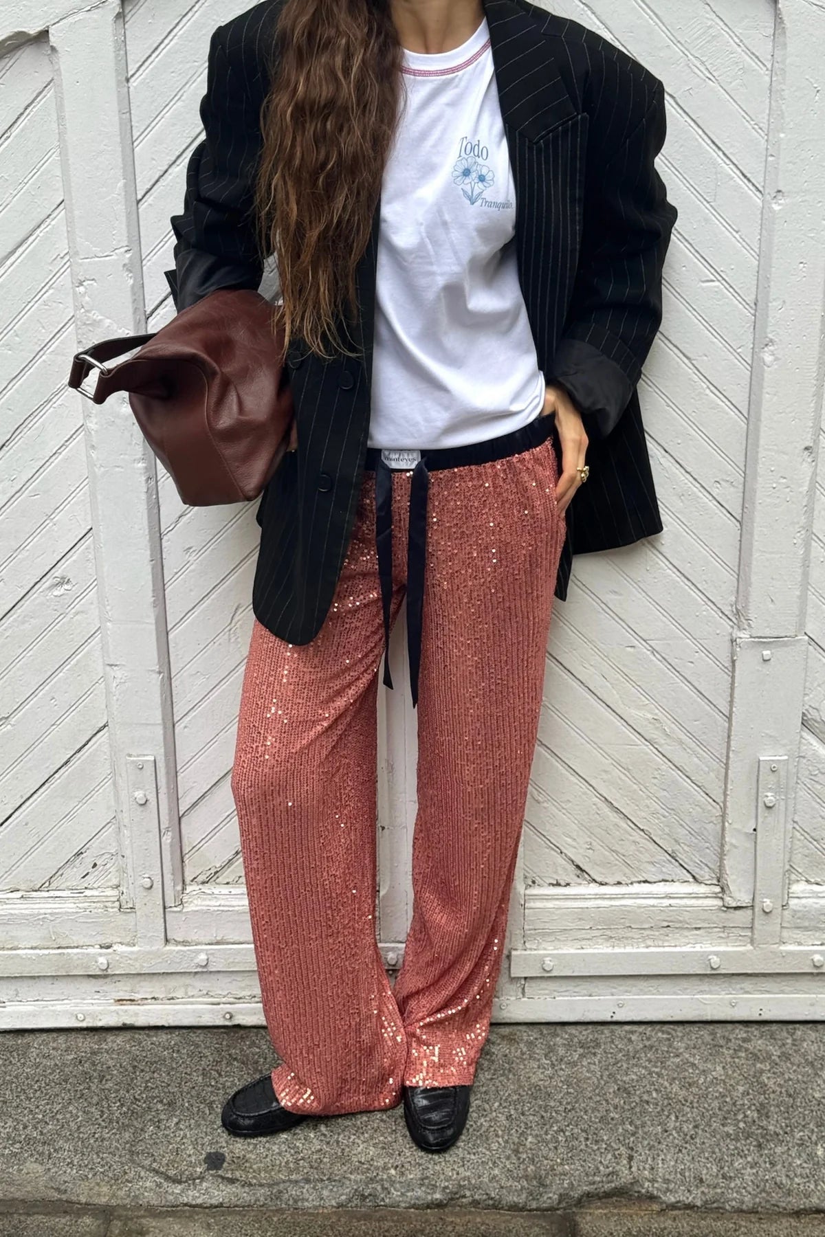 Rousse Pants Salmon Sequins