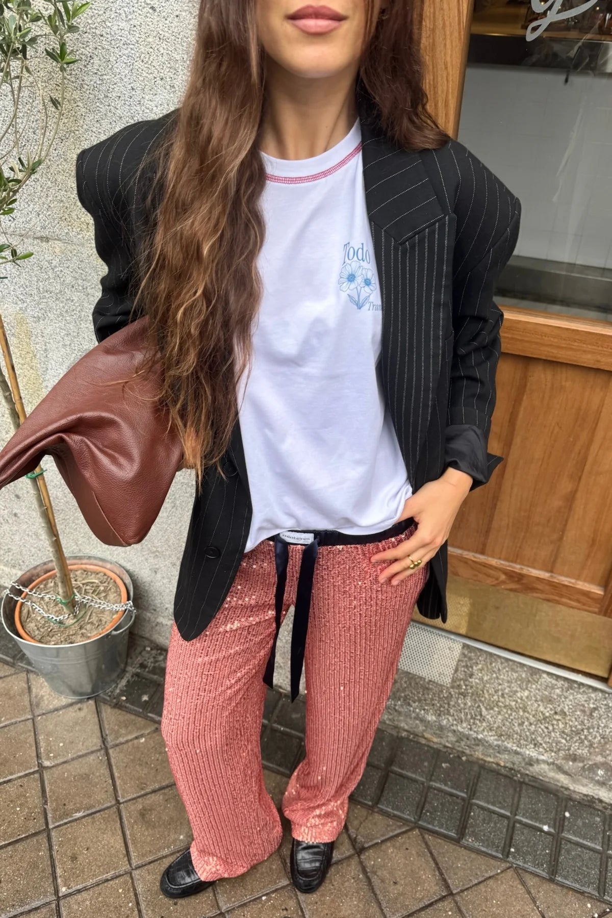 Rousse Pants Salmon Sequins