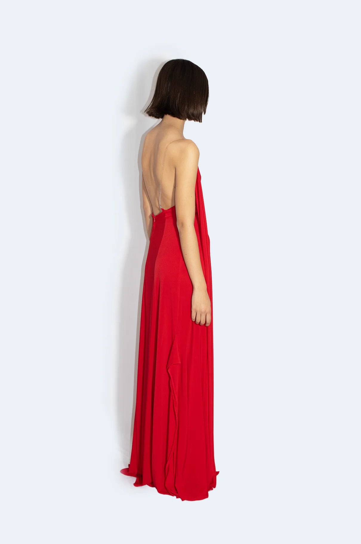 Red Asymmetric Knit Dress