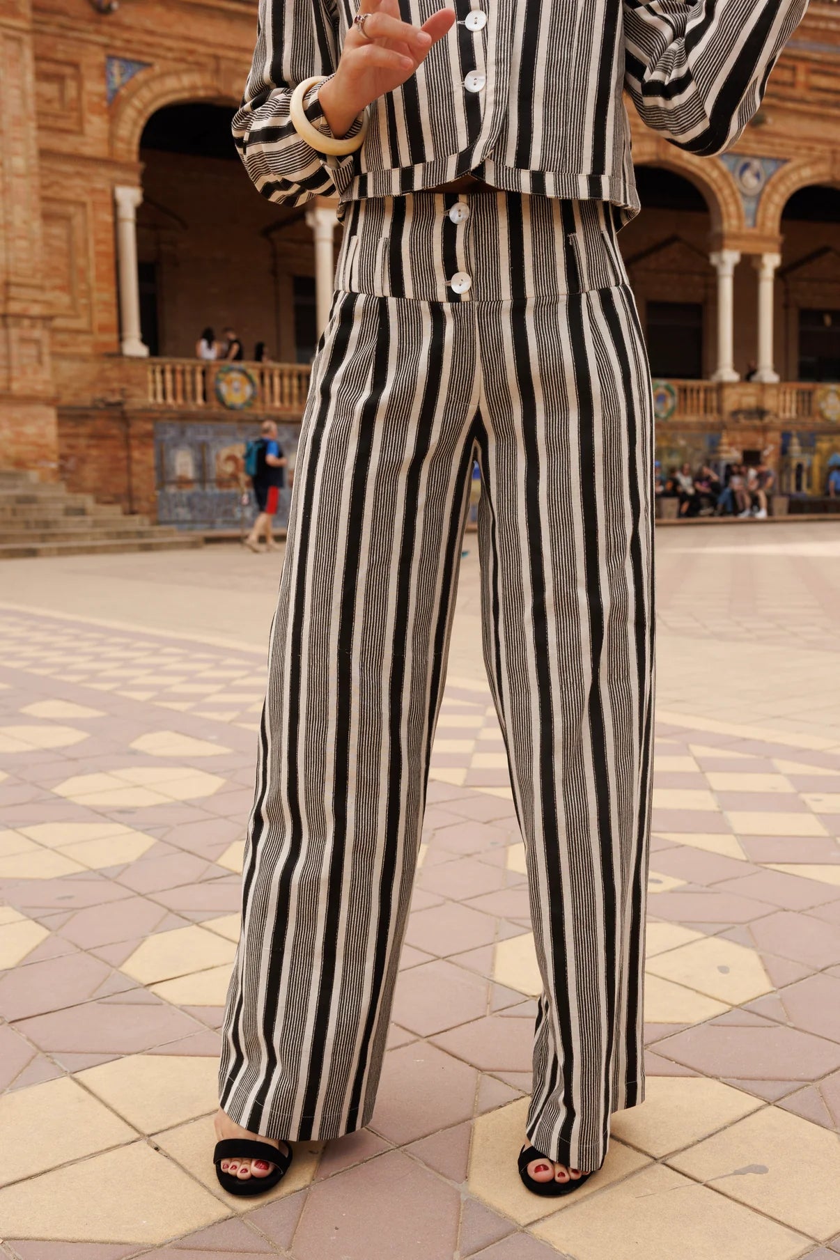 Pantalón Rayas Gris