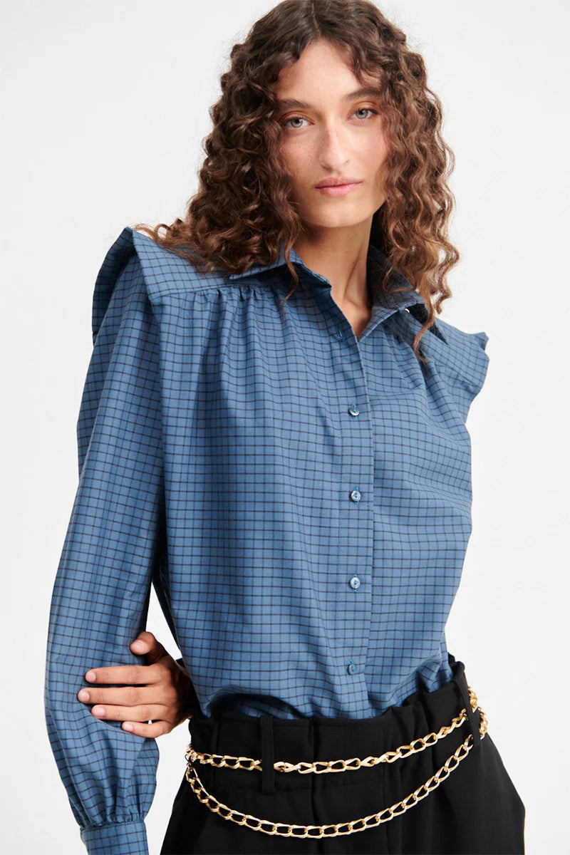 Camisa Marieta blue plaid