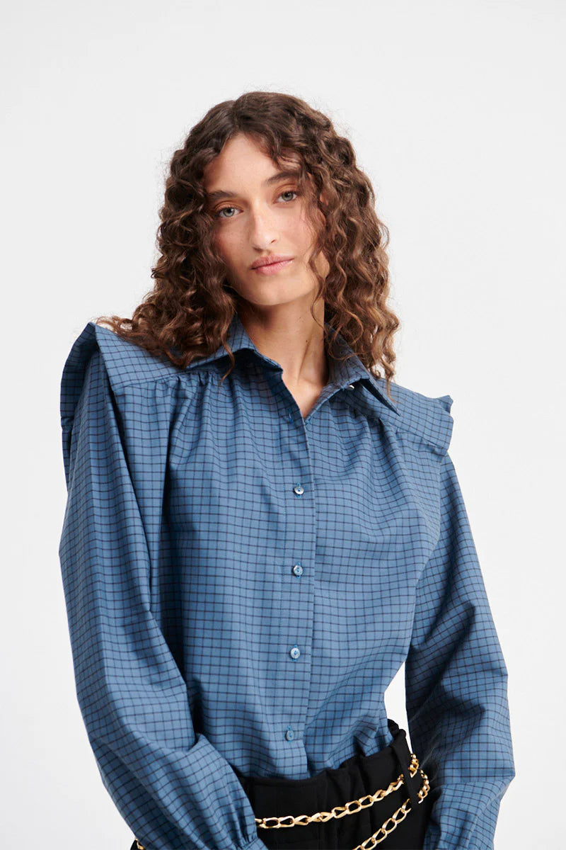 Camisa Marieta blue plaid