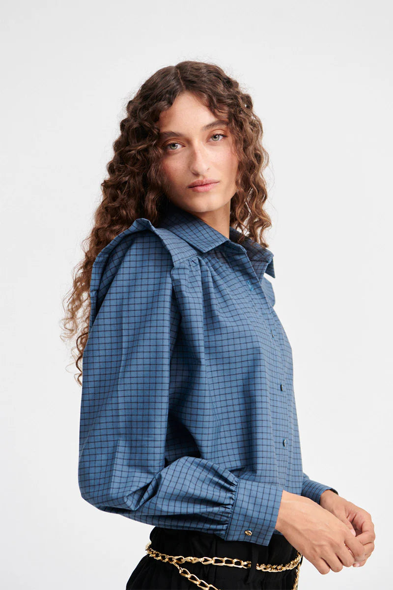 Camisa Marieta blue plaid