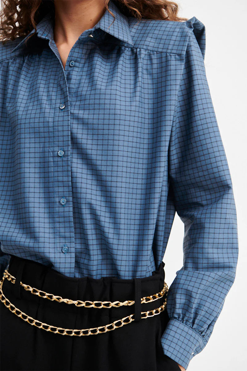 Camisa Marieta blue plaid