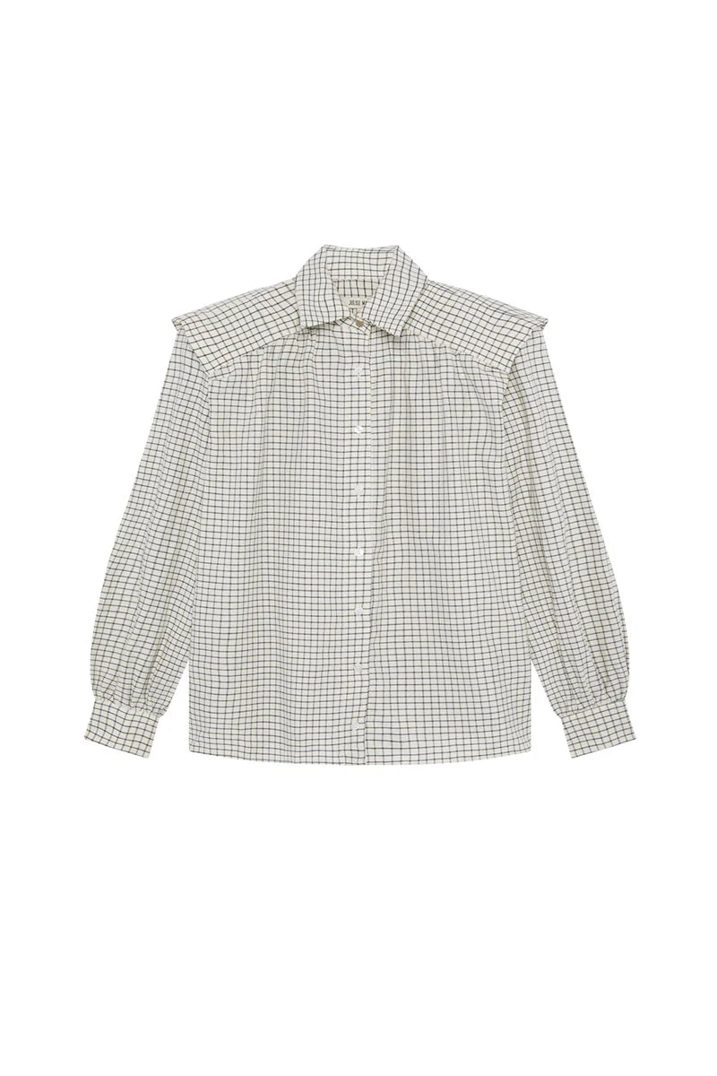 Camisa Marieta beige plaid