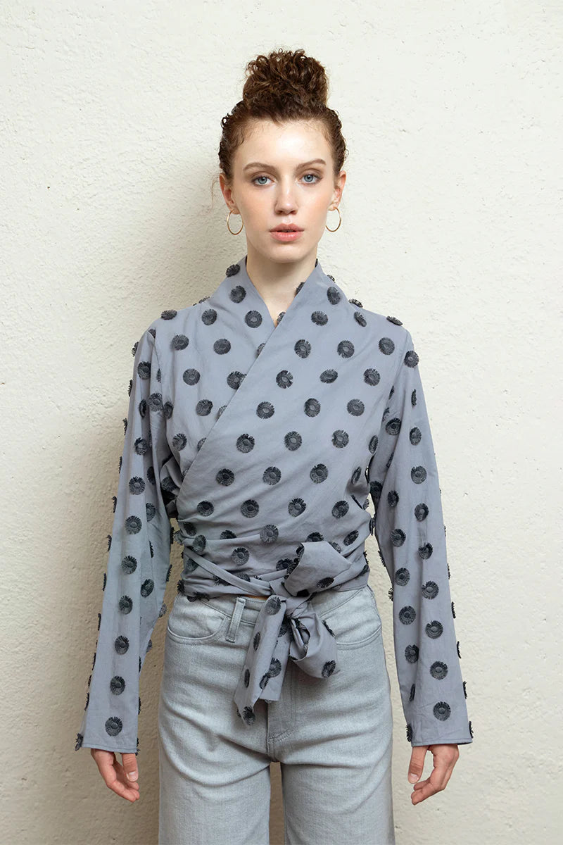 Camisa Alma Dots Gris