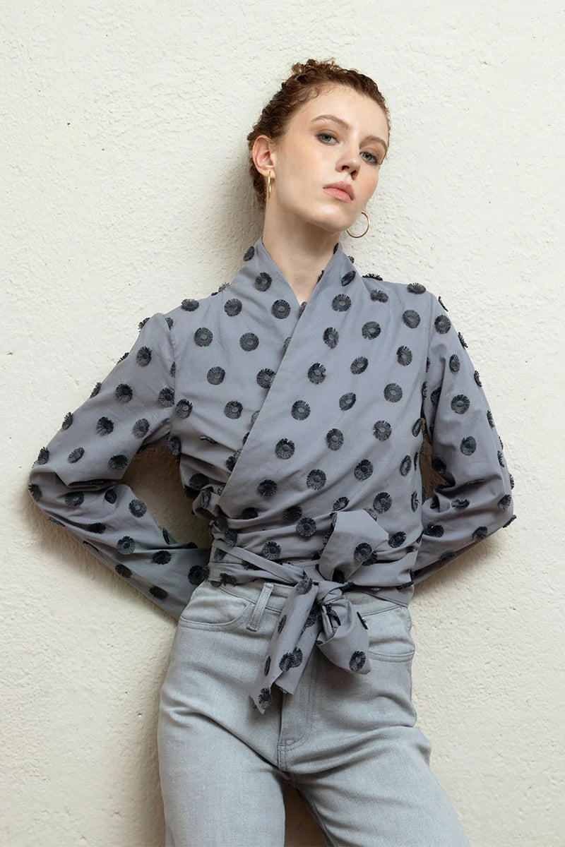 Camisa Alma Dots Gris