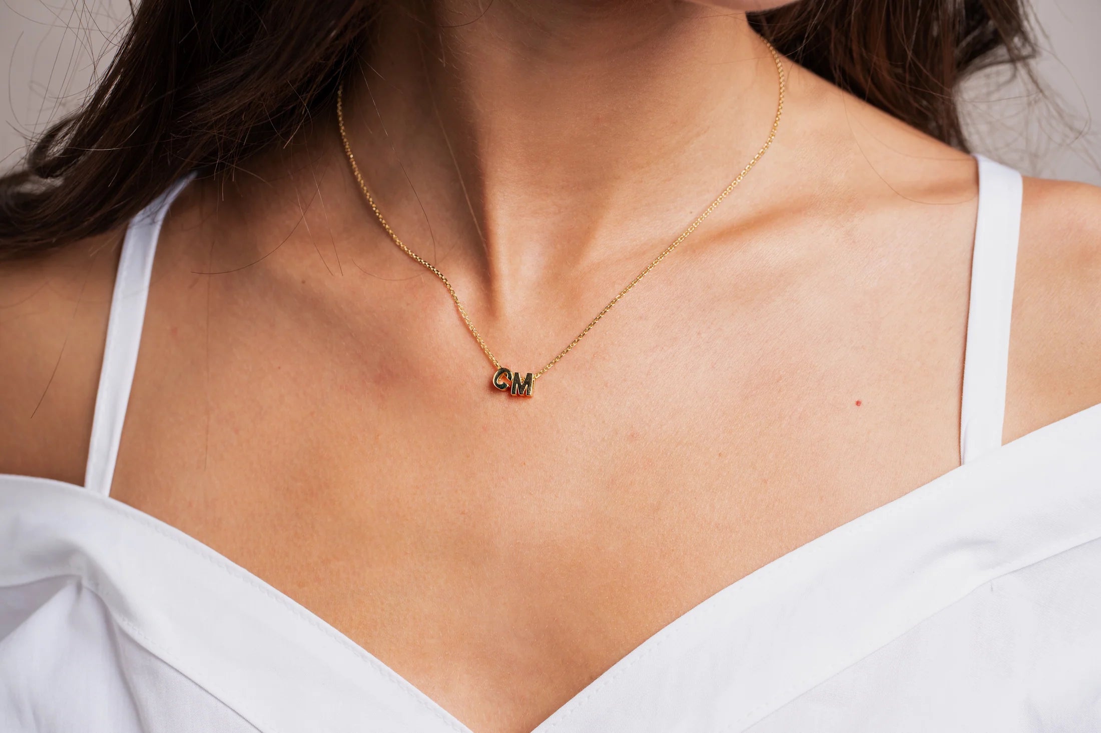 Collar Iniciales Baño Oro