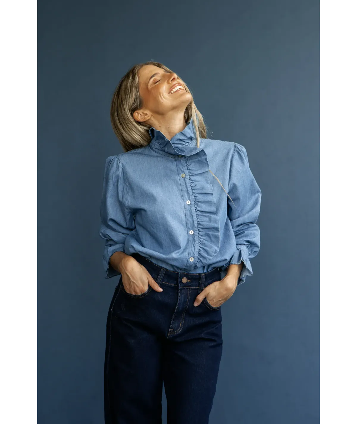 Camisa Malaika Azul Vaquero Claro