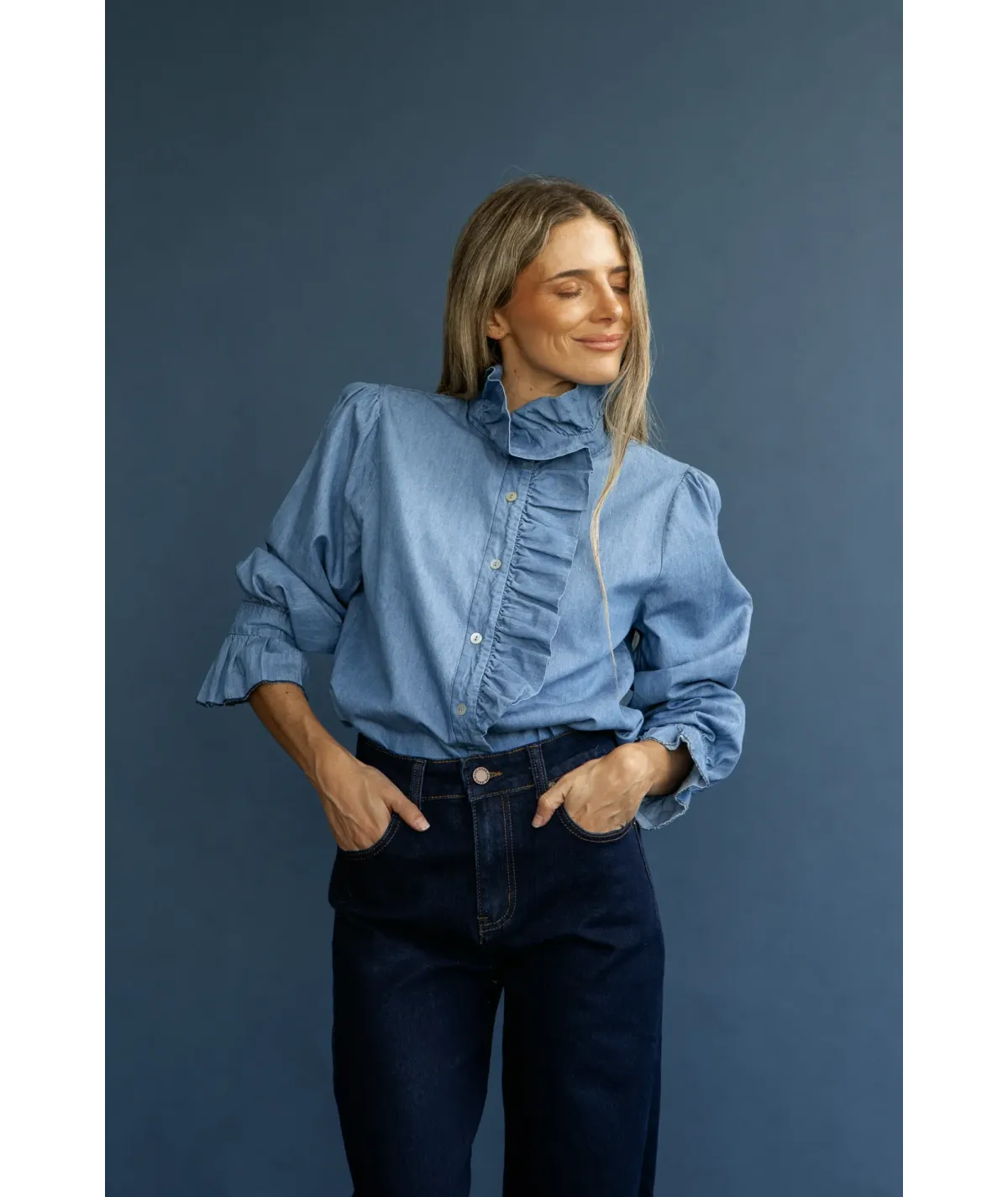 Camisa Malaika Azul Vaquero Claro