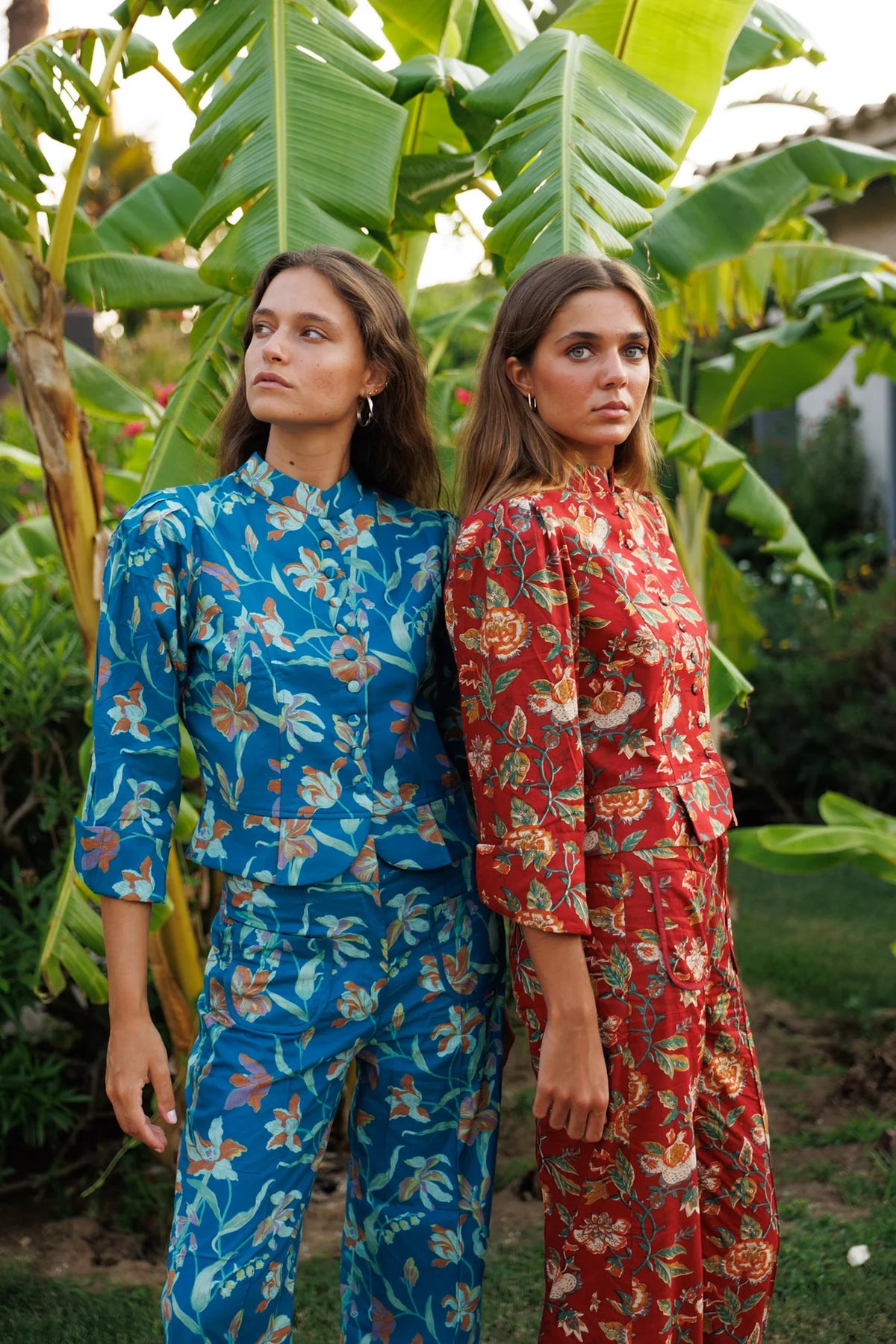 Pantalón Burdeos Flores