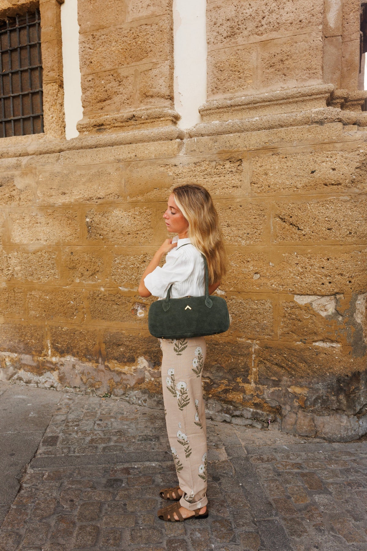 Pantalón Beige Flores