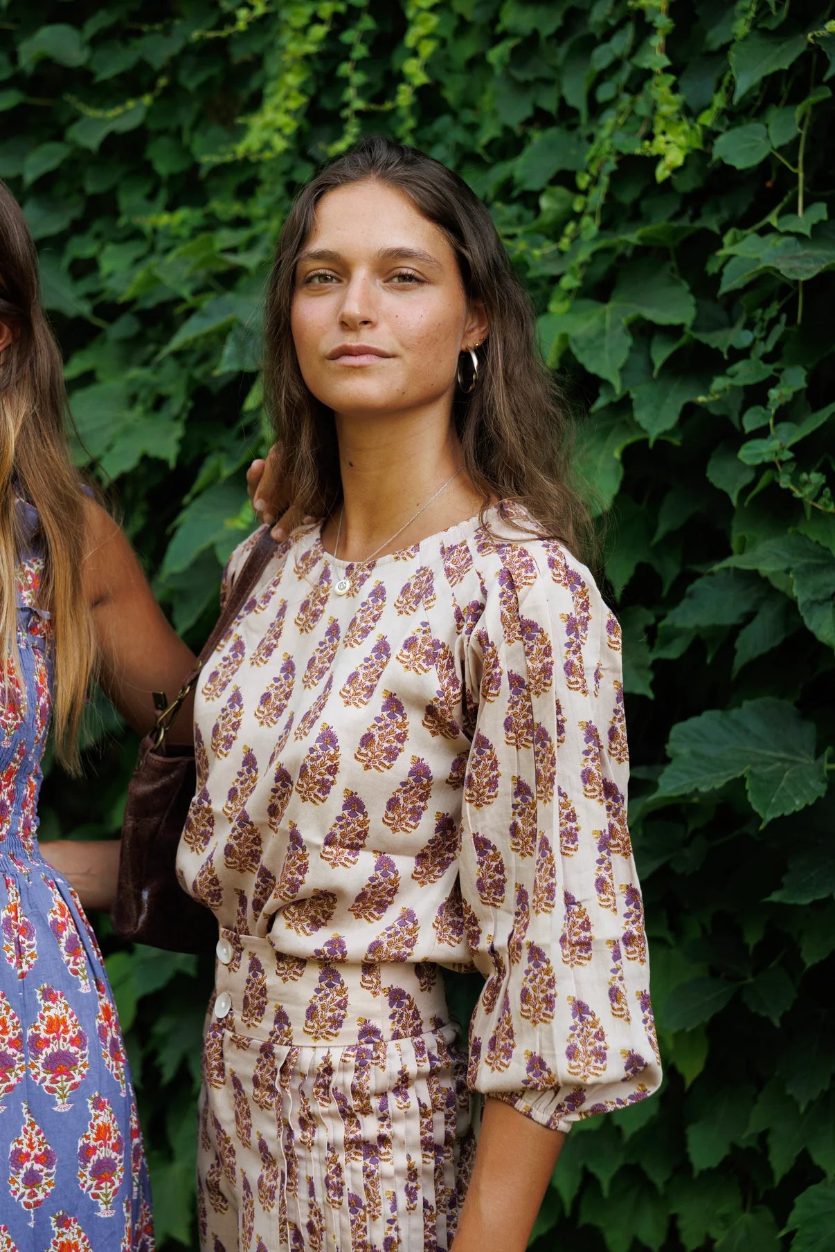 Camisa Pliegues Morada