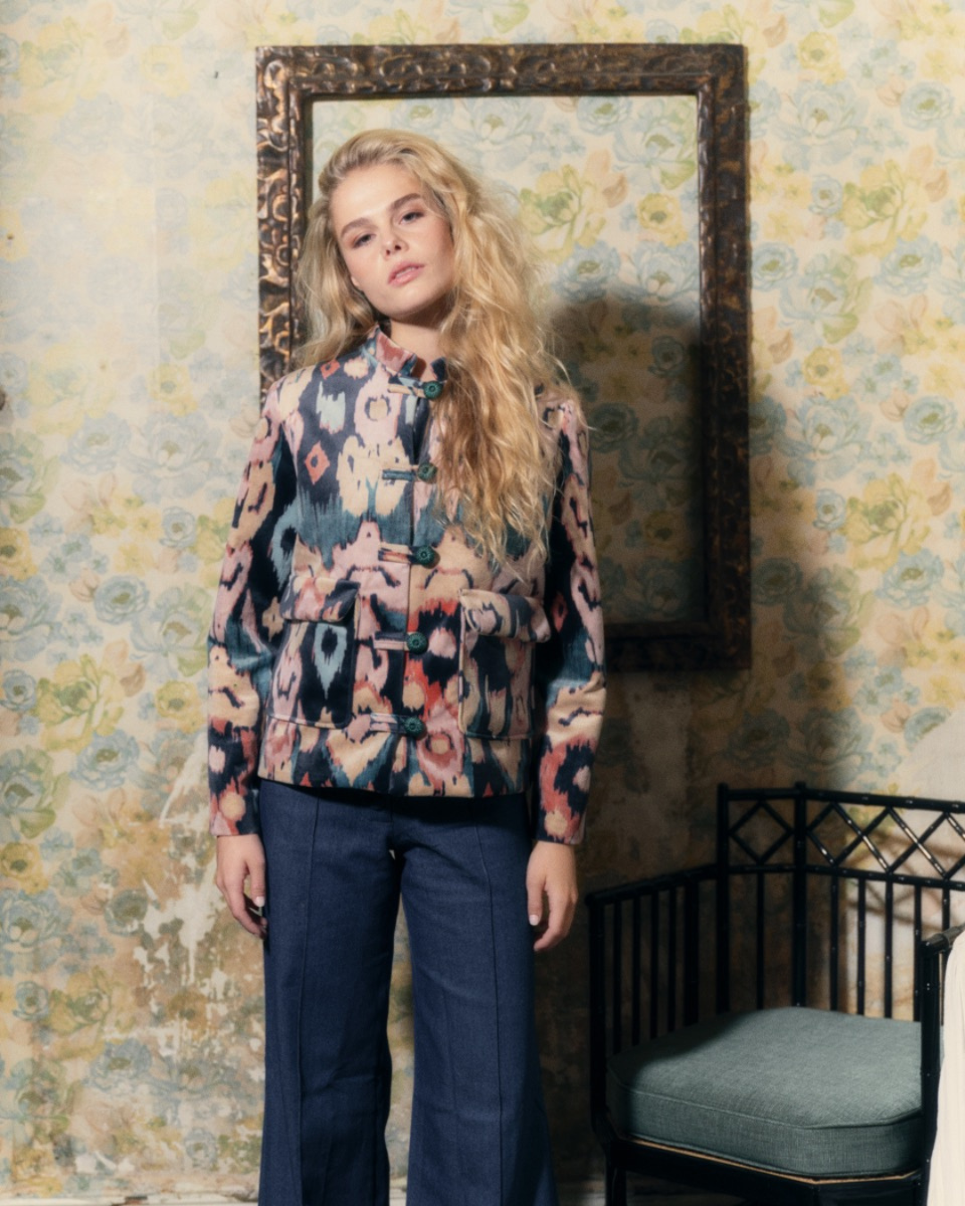 Chaqueta Tang Navy Ikat