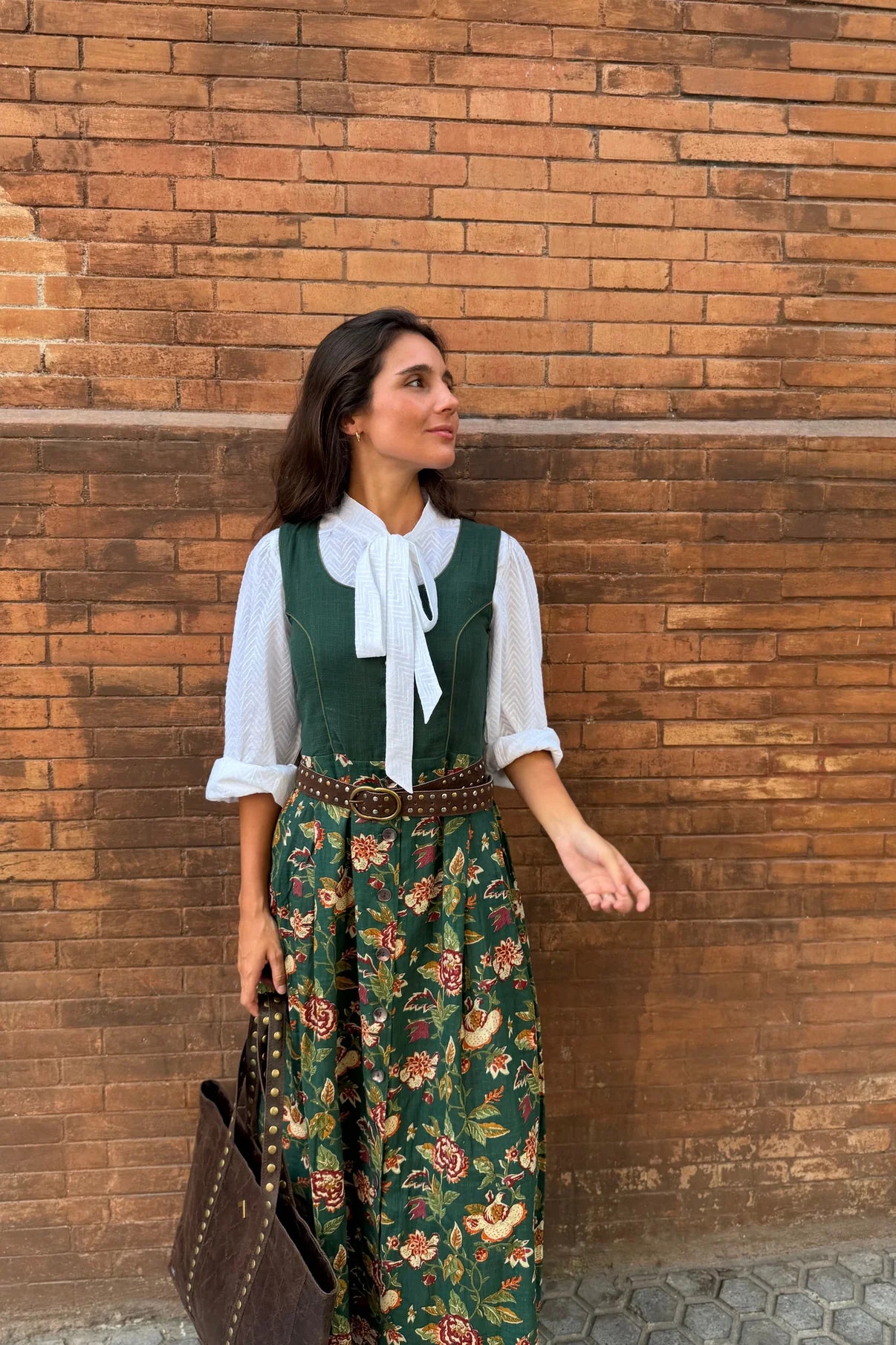 Vestido Vintage Verde Oscuro