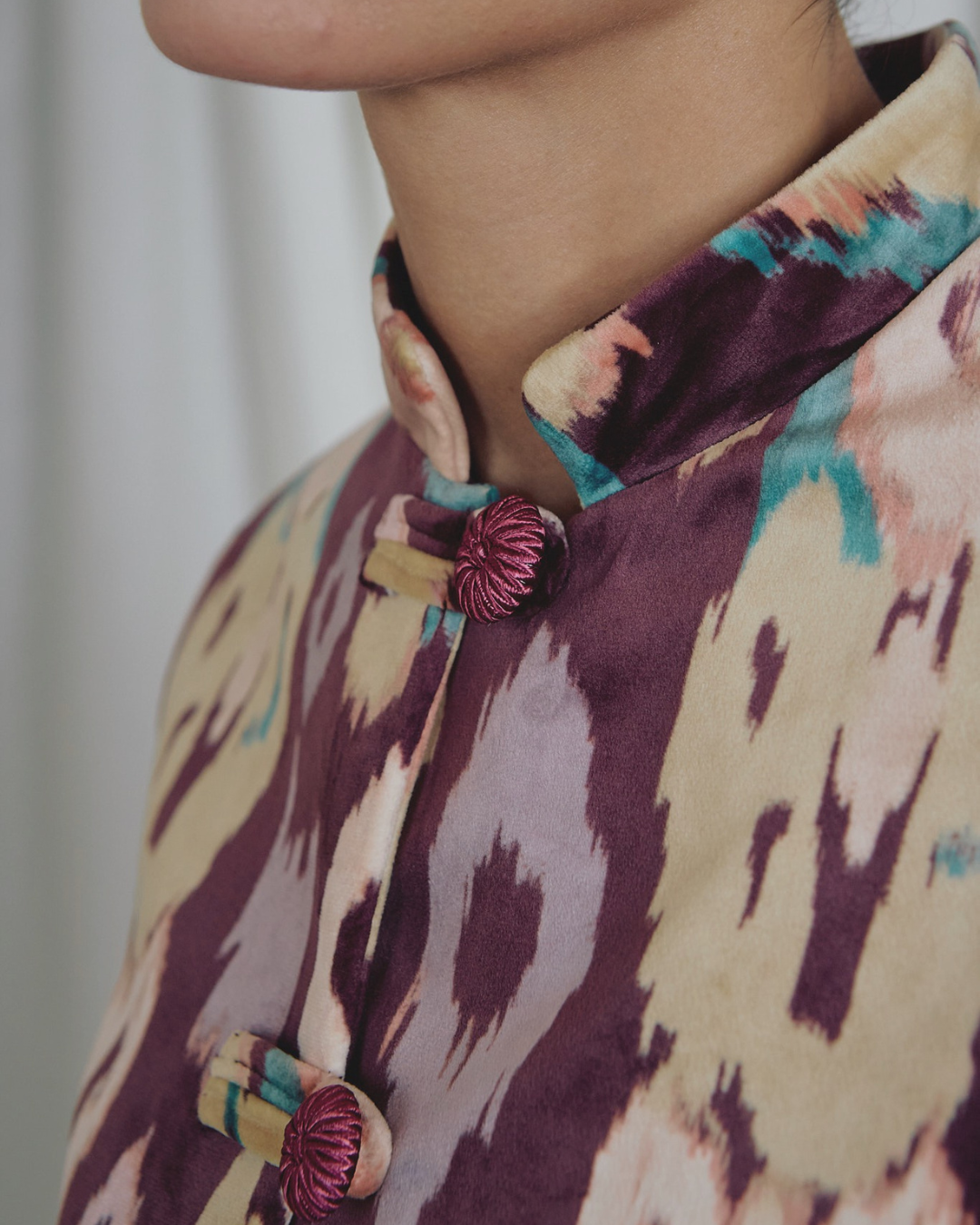 Chaqueta Tang Burgundy Ikat