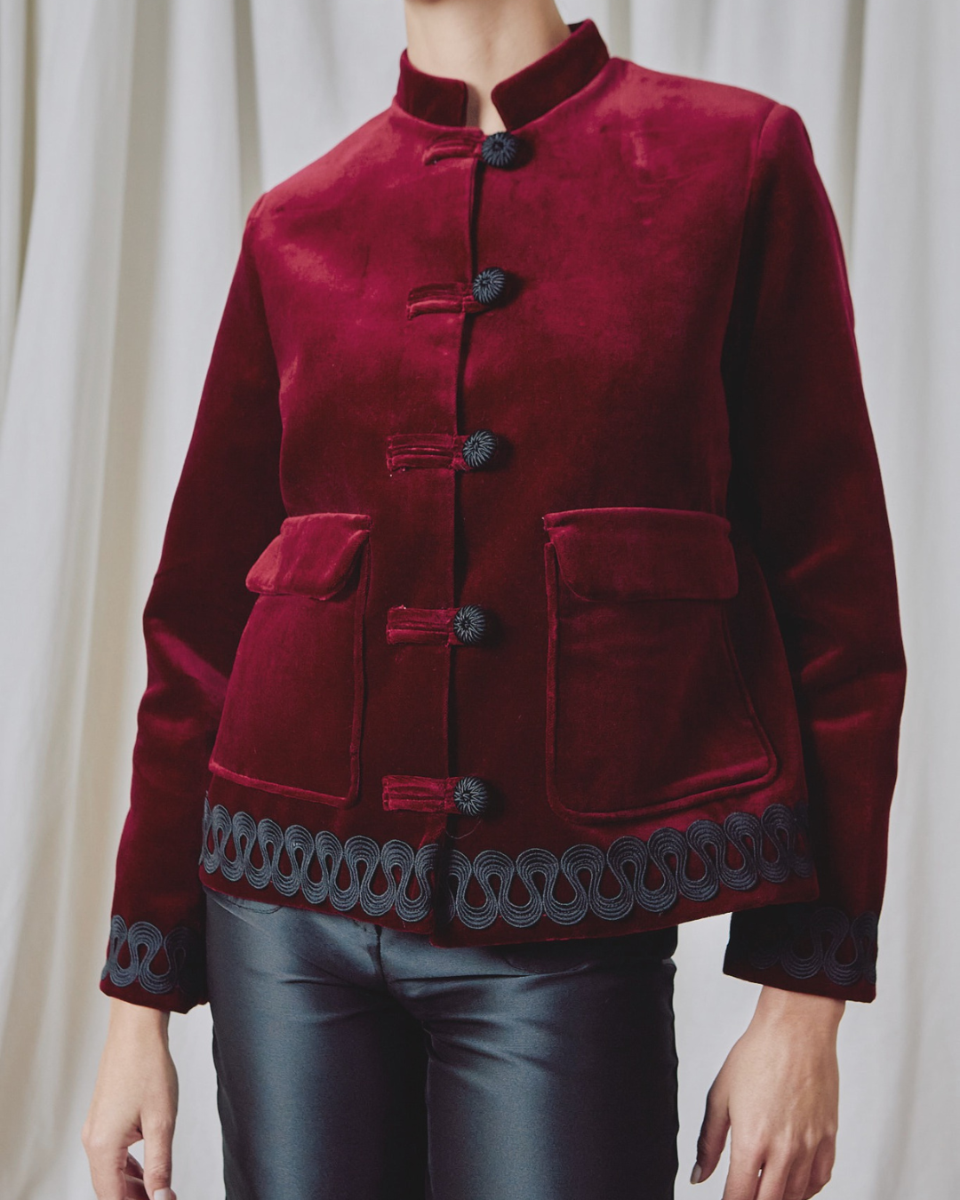 Chaqueta Tang Velveteen Wine