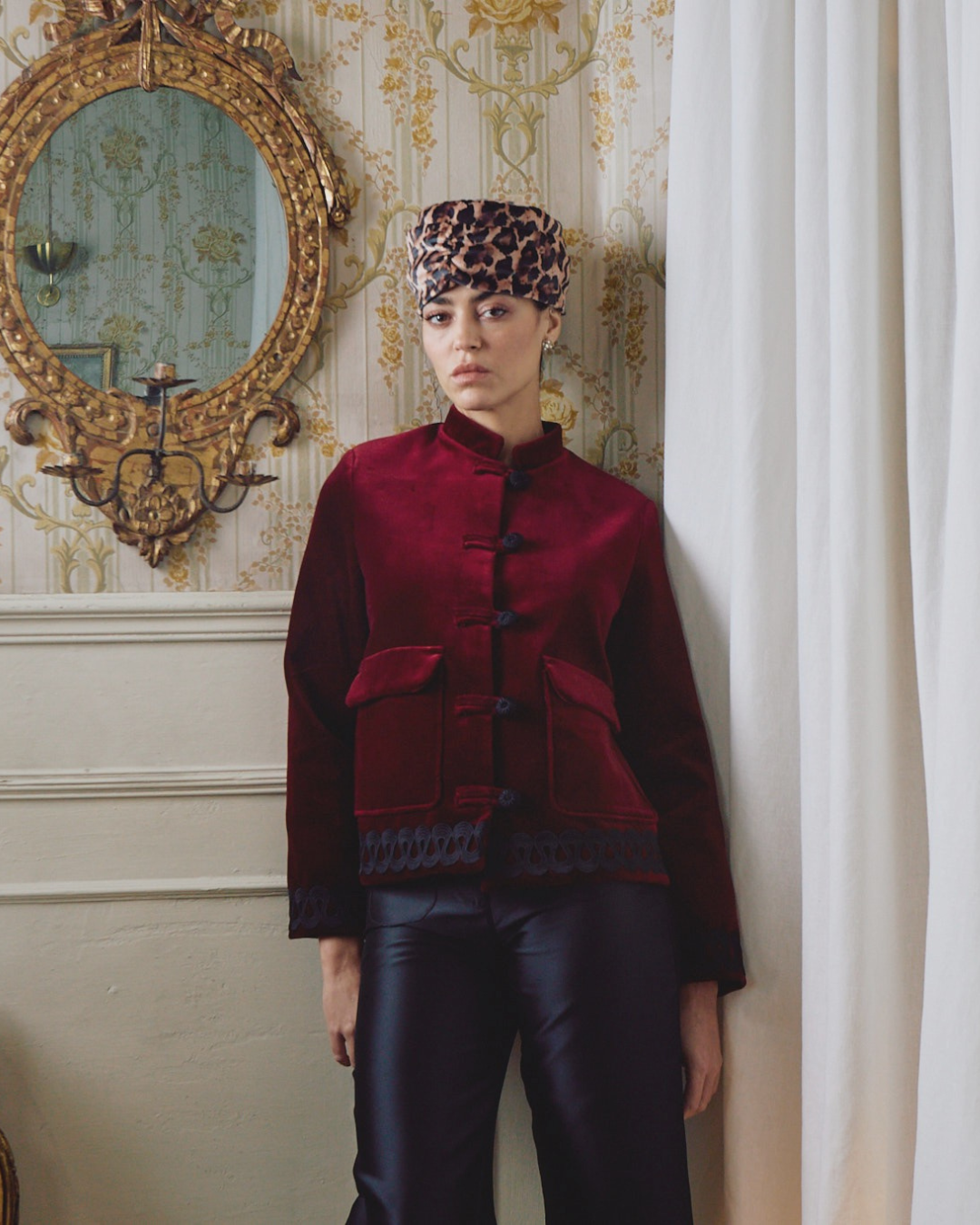 Chaqueta Tang Velveteen Wine