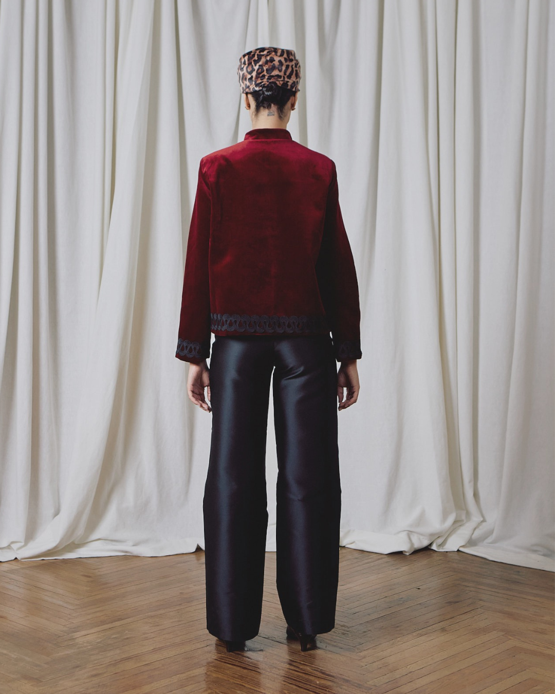 Chaqueta Tang Velveteen Wine