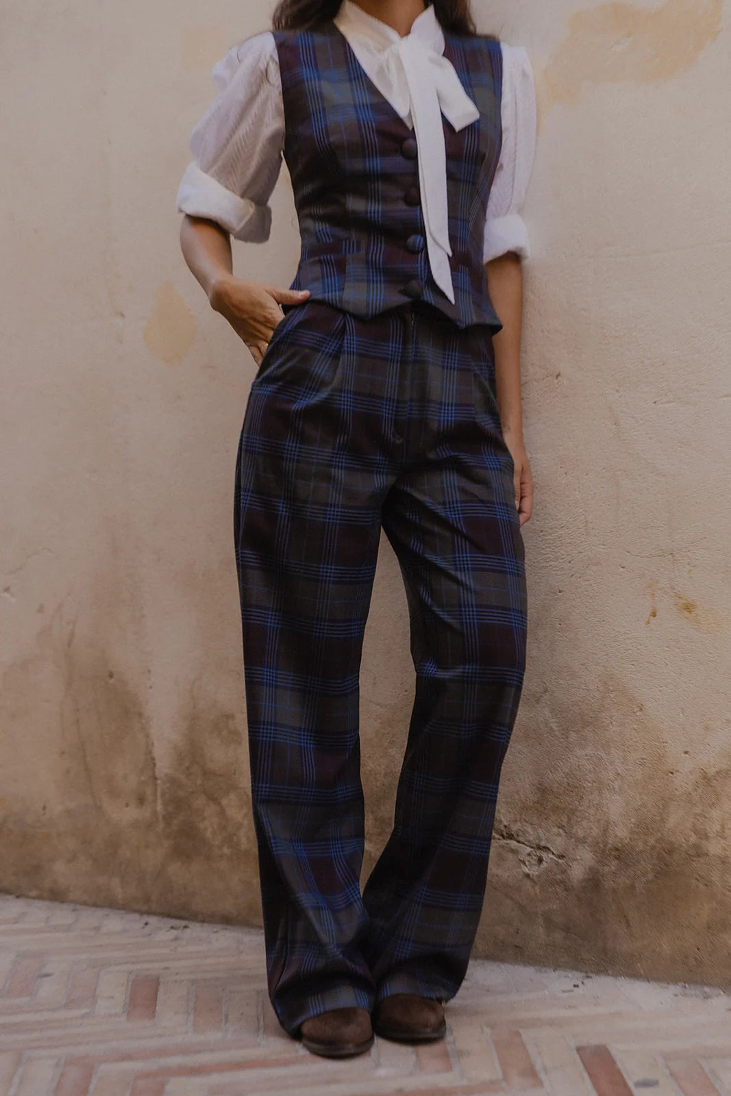 Pantalon Cuadros Azul