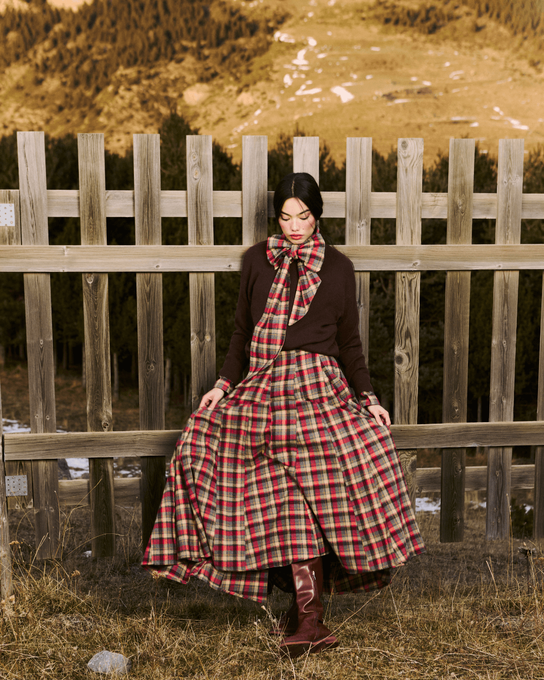 Falda Zanzíbar Chocolate Tartán