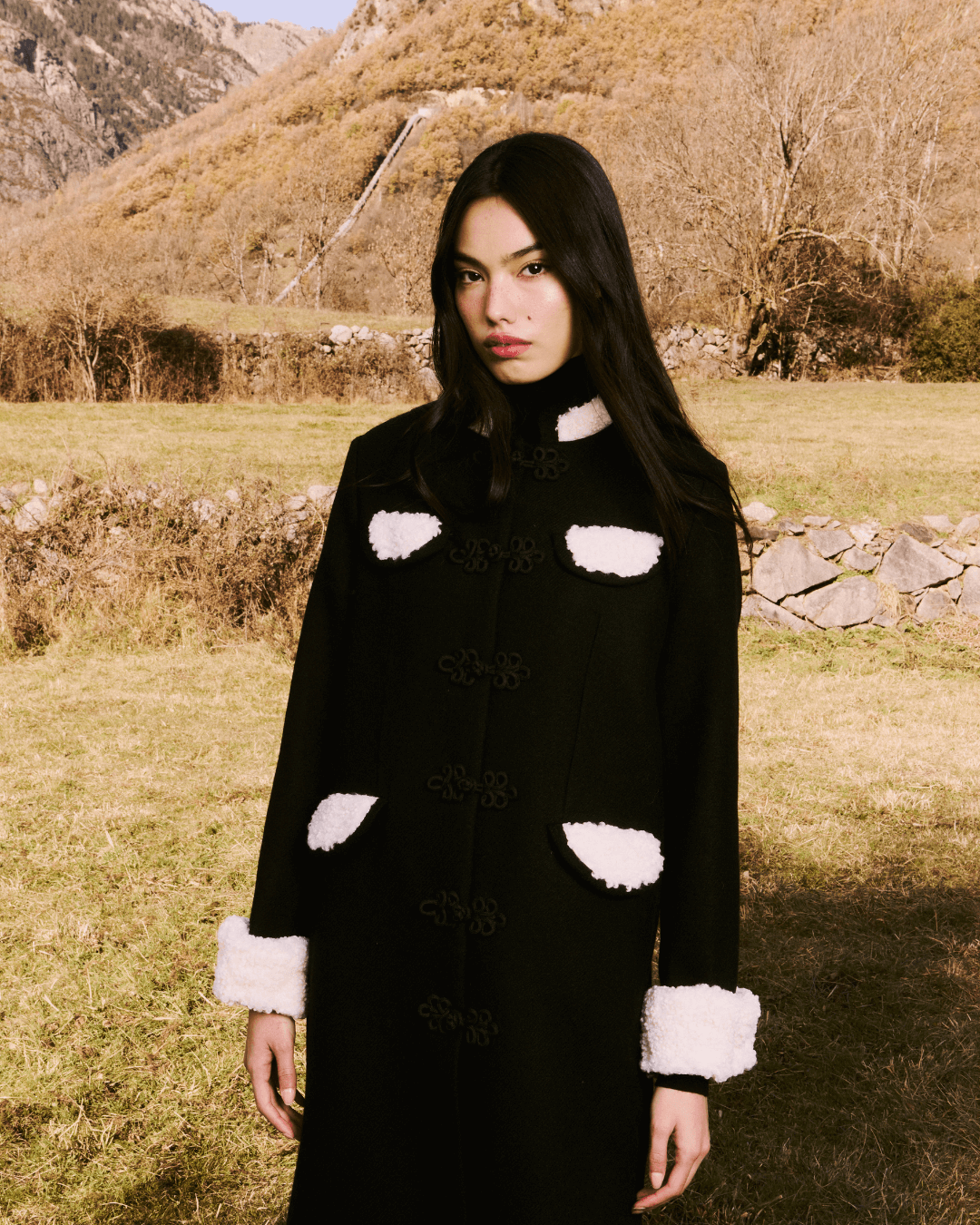 Abrigo Dinasty Black Cashmere