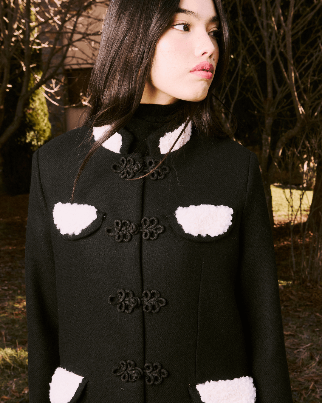 Abrigo Dinasty Black Cashmere