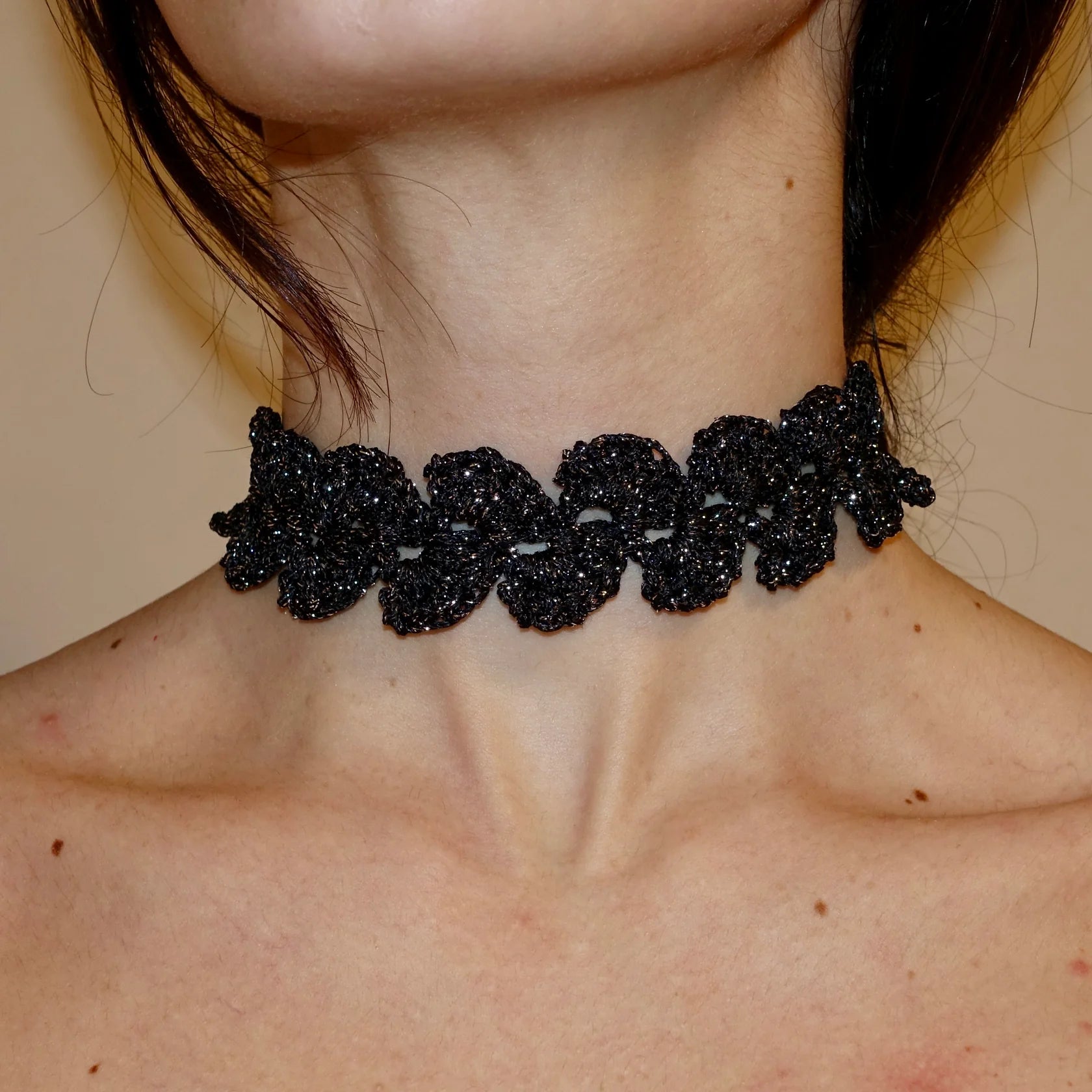 Choker Fyla Negro Brillo
