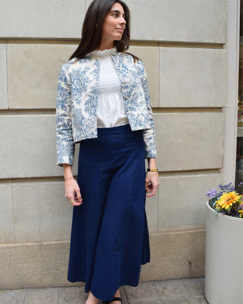 Chaqueta Toile de Jouy Azul