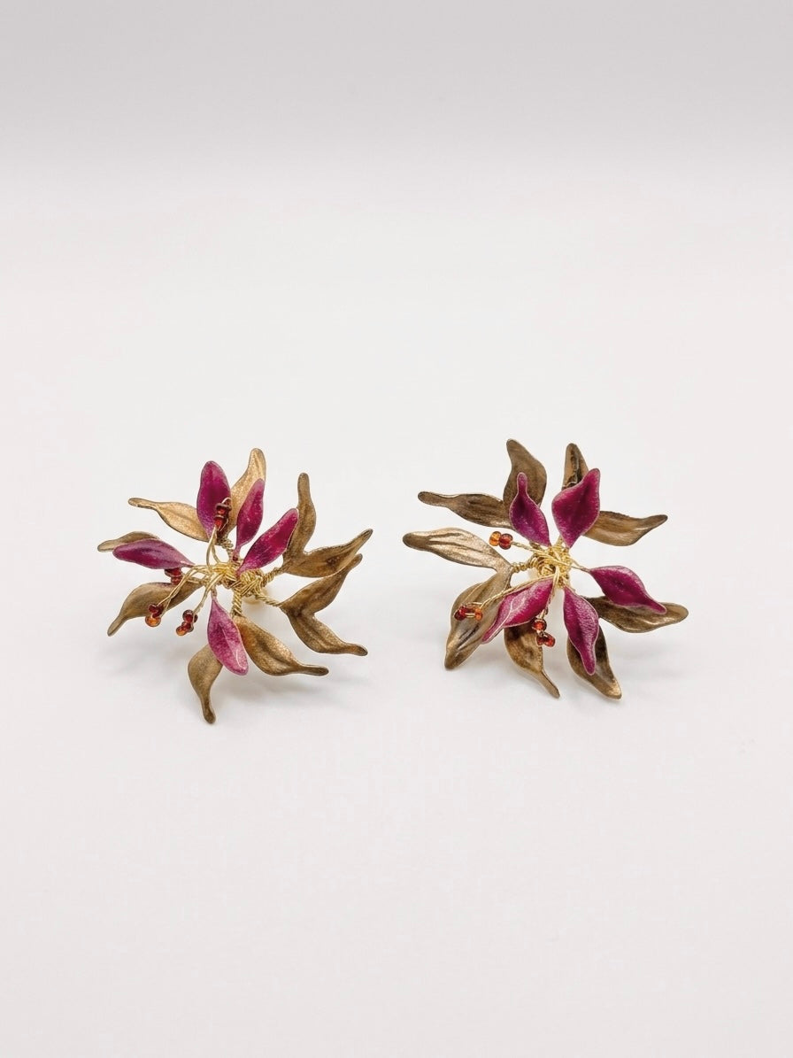 Pendientes Pétalo Fresa