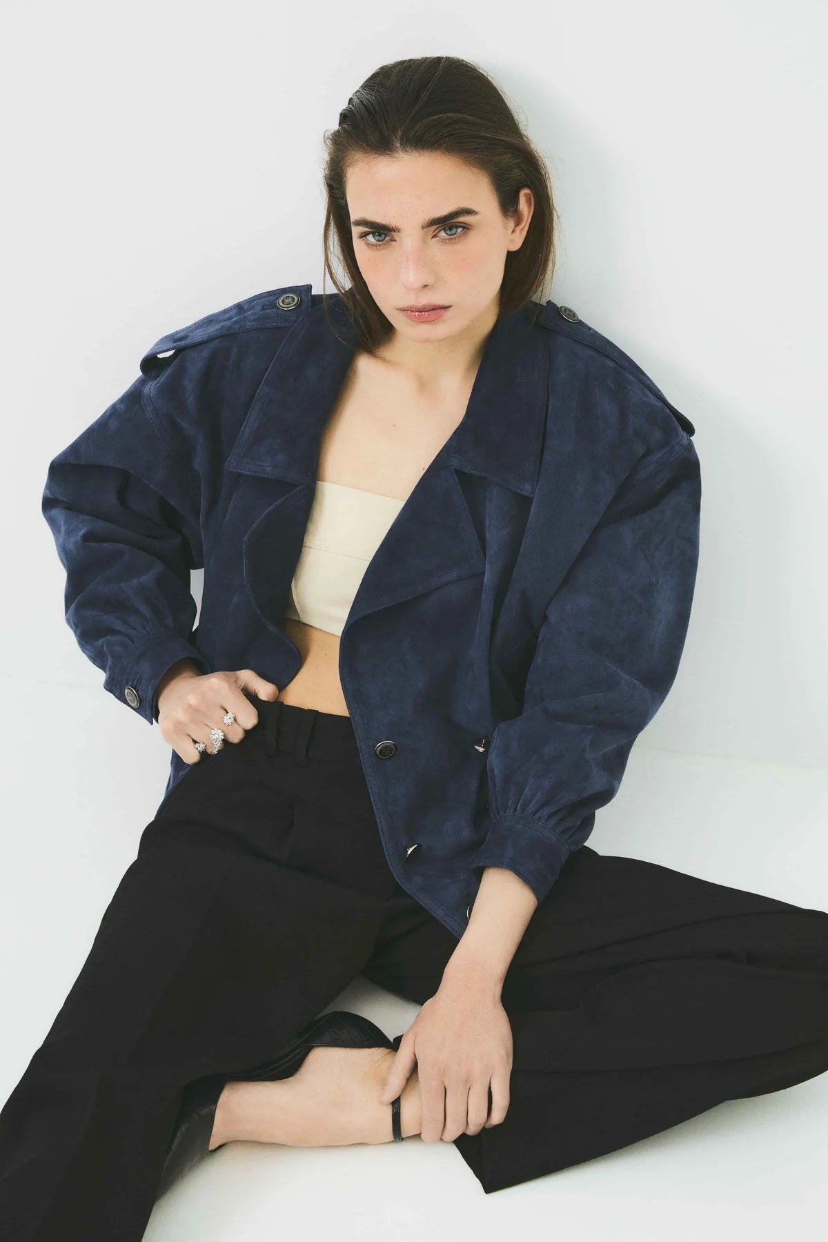 Chaqueta de ante 001 Navy