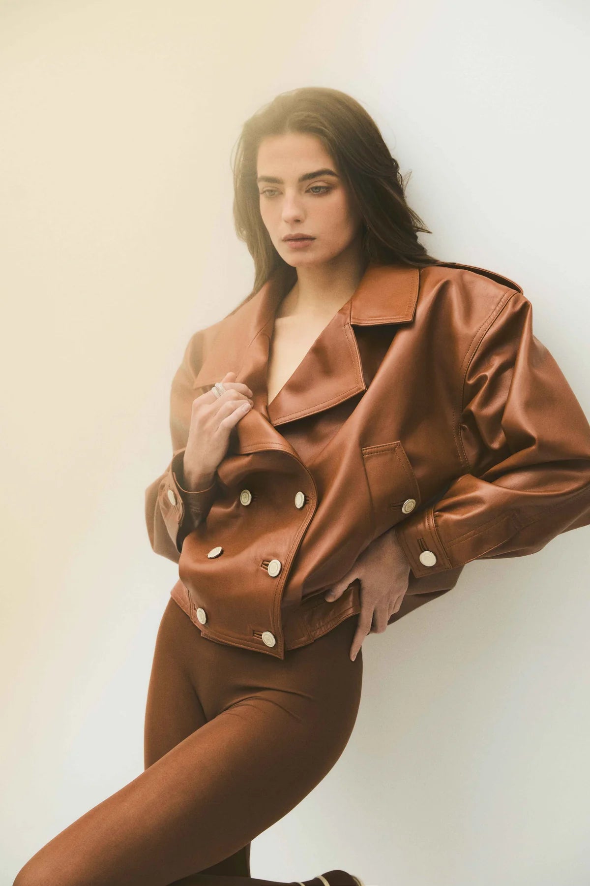 Chaqueta de piel 001 Camel