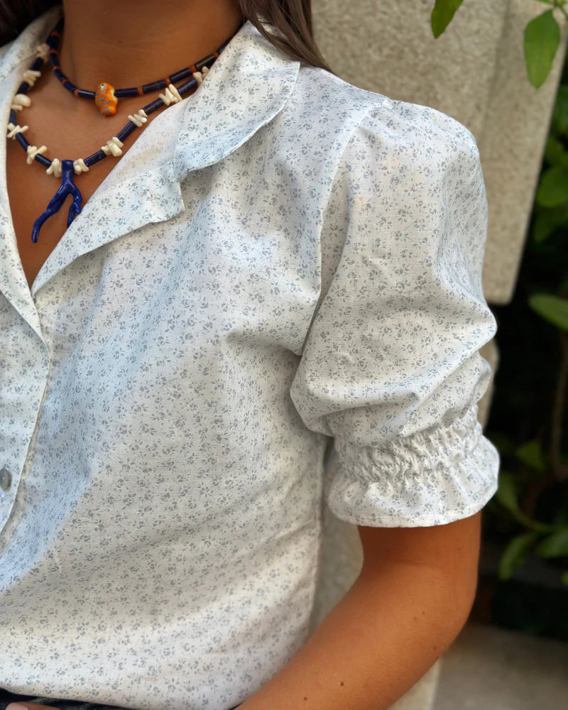 Camisa Blue Flowers