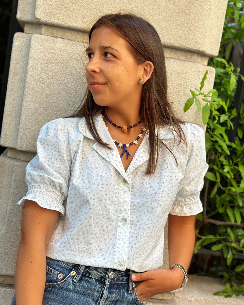 Camisa Blue Flowers