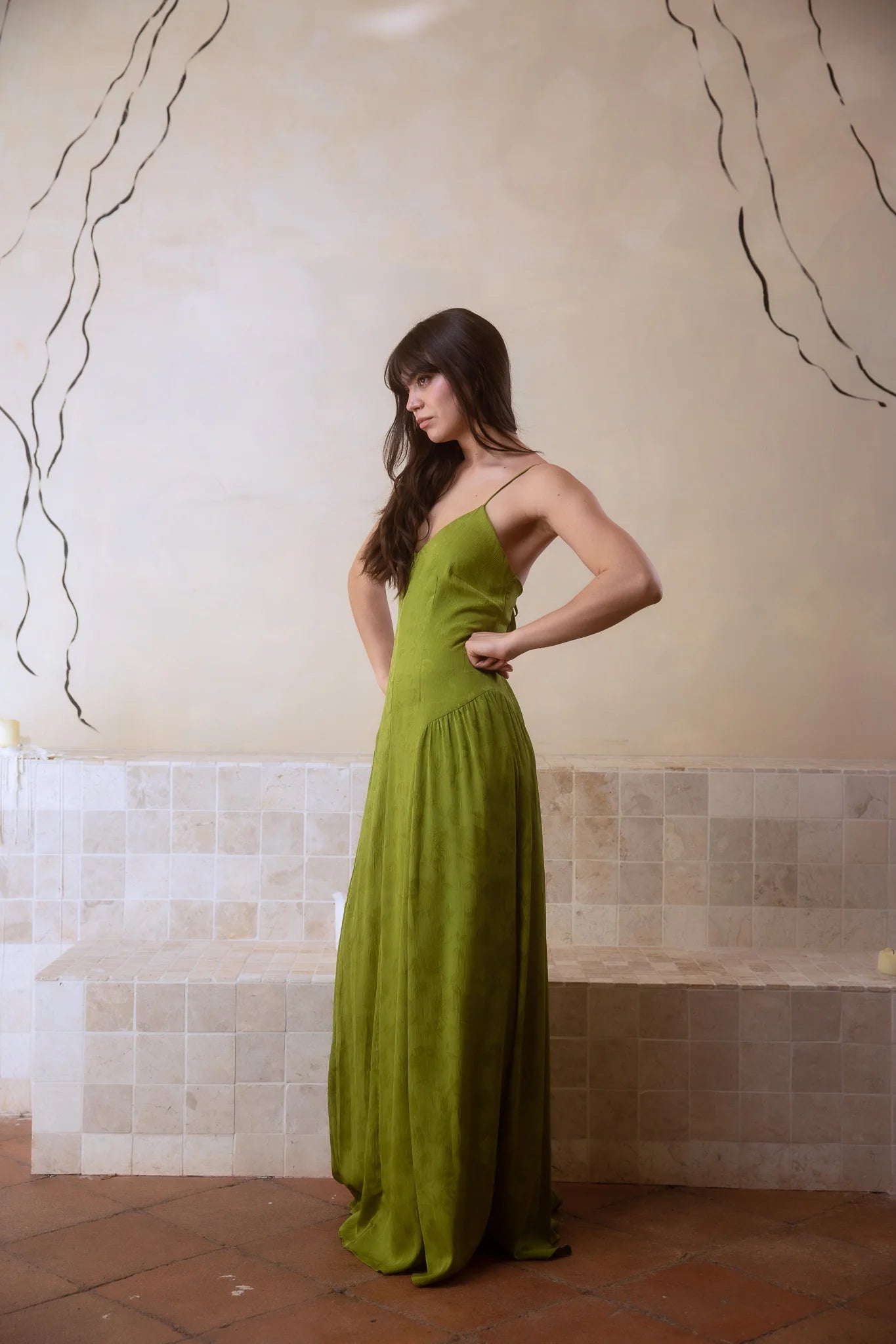 Vestido Nera Jacquard Plant