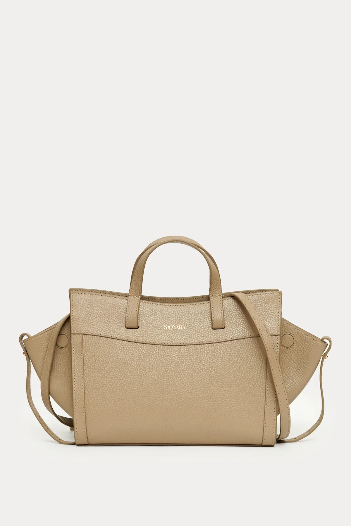 Mini Shopping Bag Taupe Piel