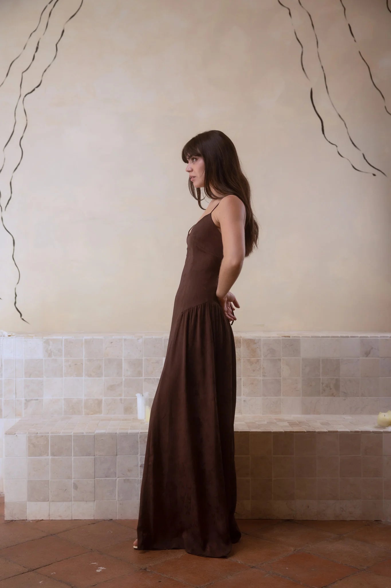 Vestido Nera Jacquard Choco