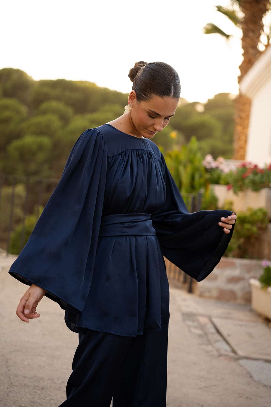 Blusa Celine Azul Marino