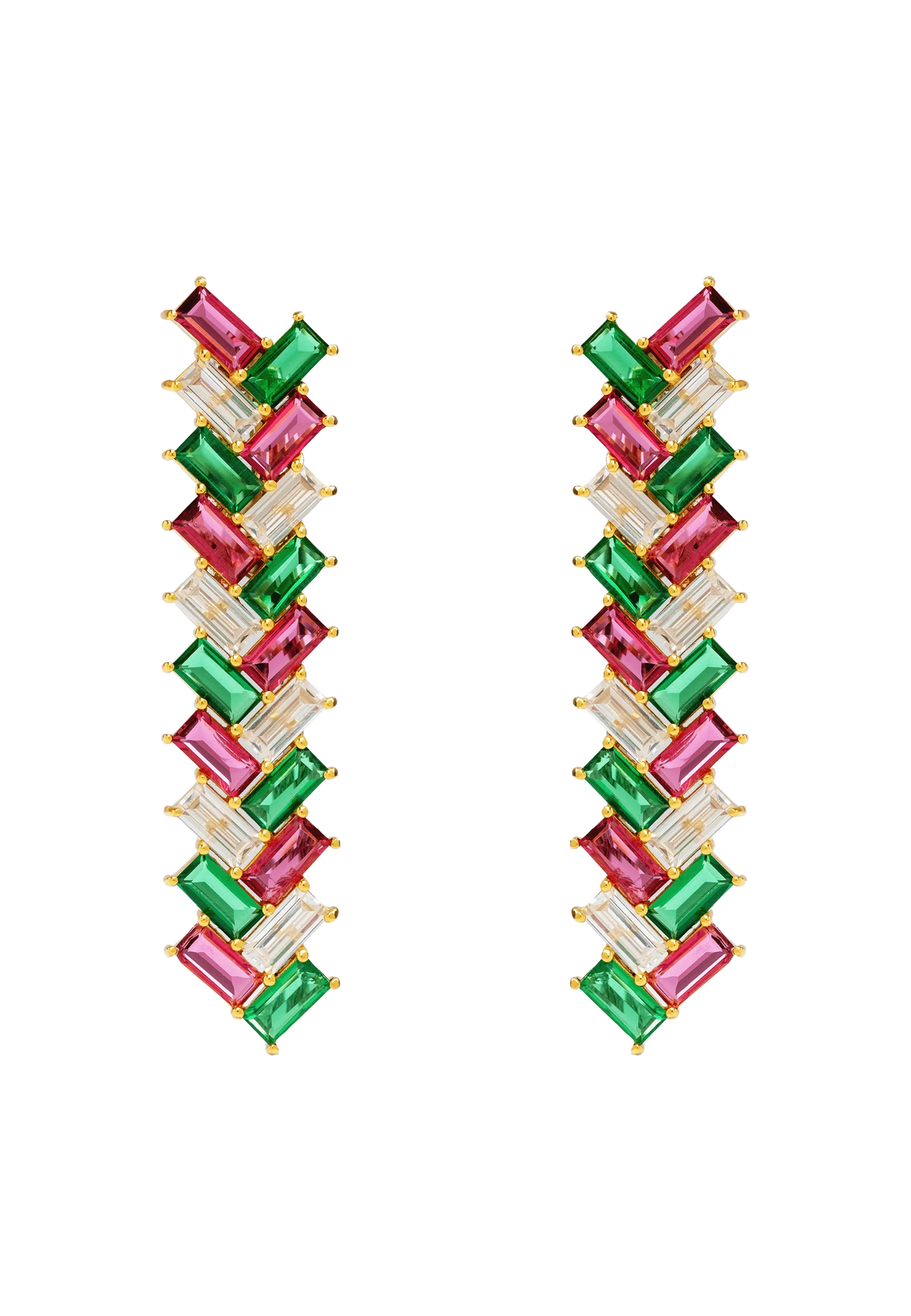 Pendientes Metrópolis Fucsia y Verde