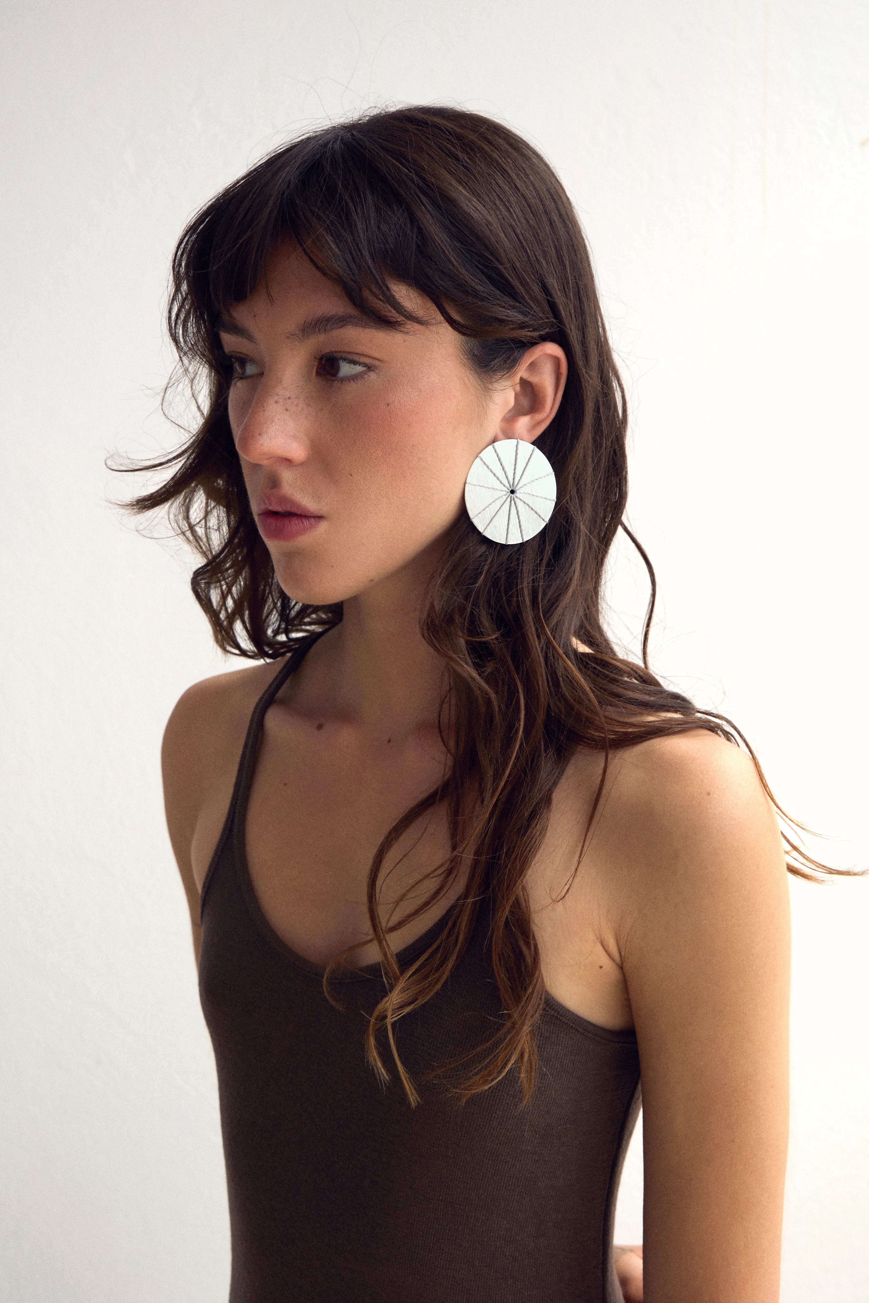 Pendientes Luna Plata