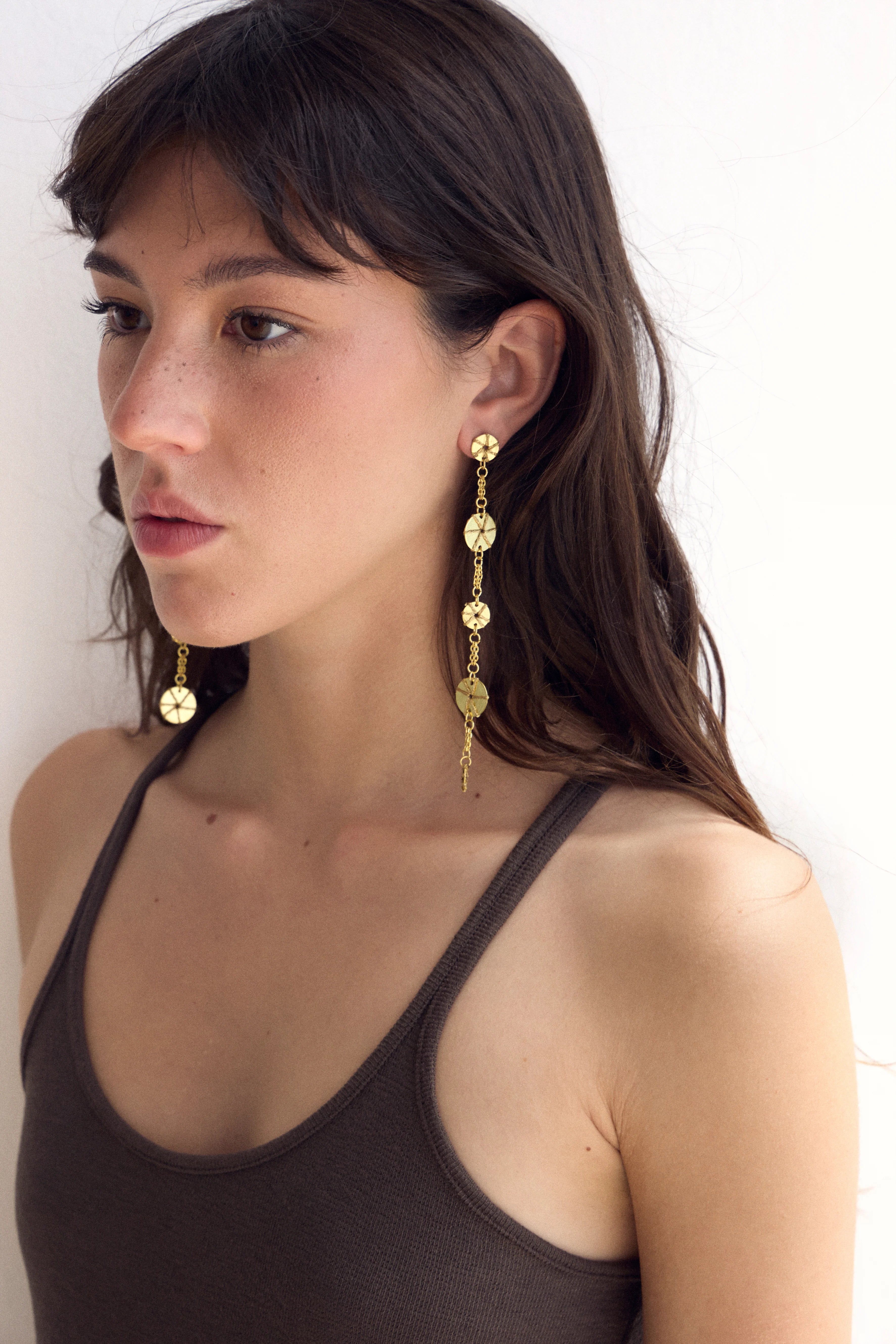 Pendientes Saturno Oro