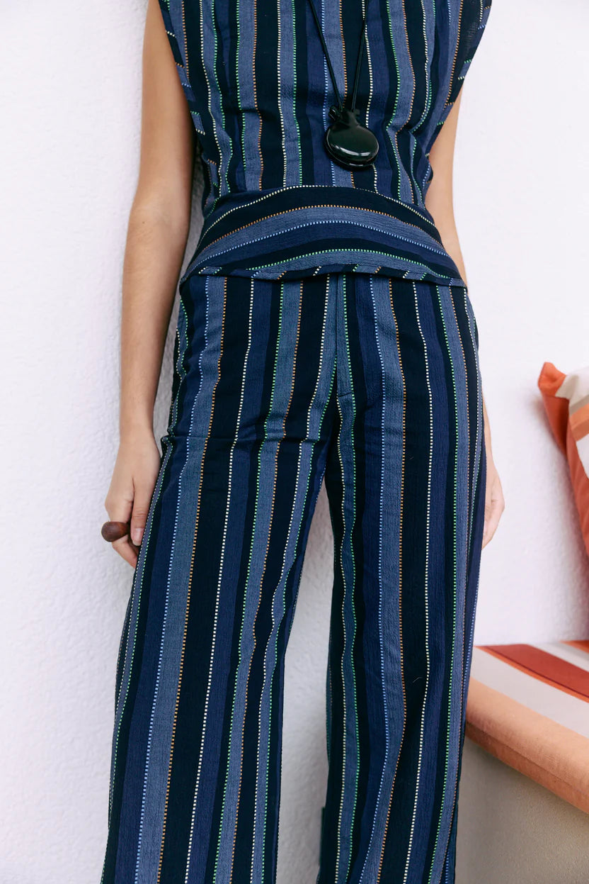 Pantalón Rayas Greta Rayas Azul