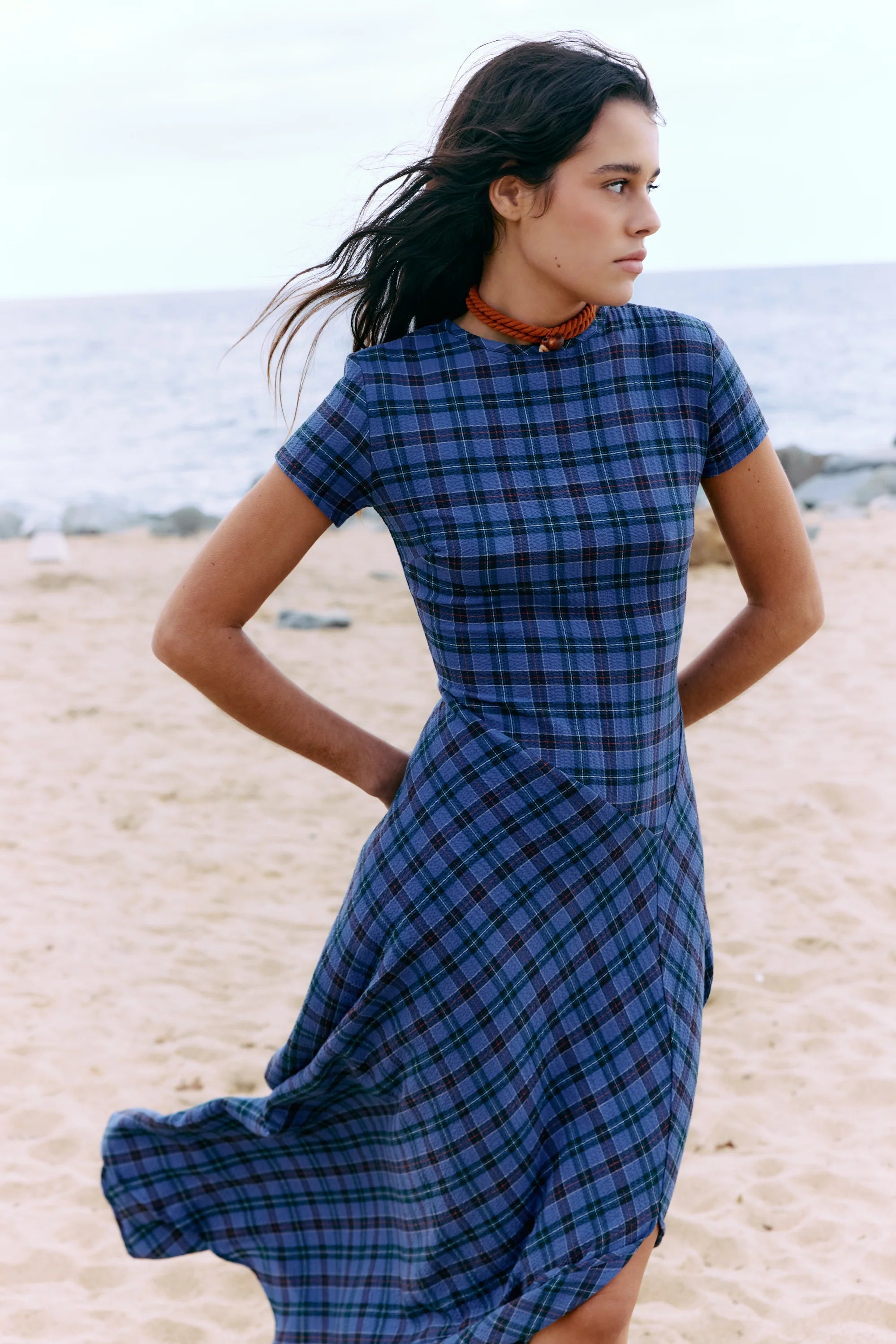 Vestido Aitana Cuadros Azules