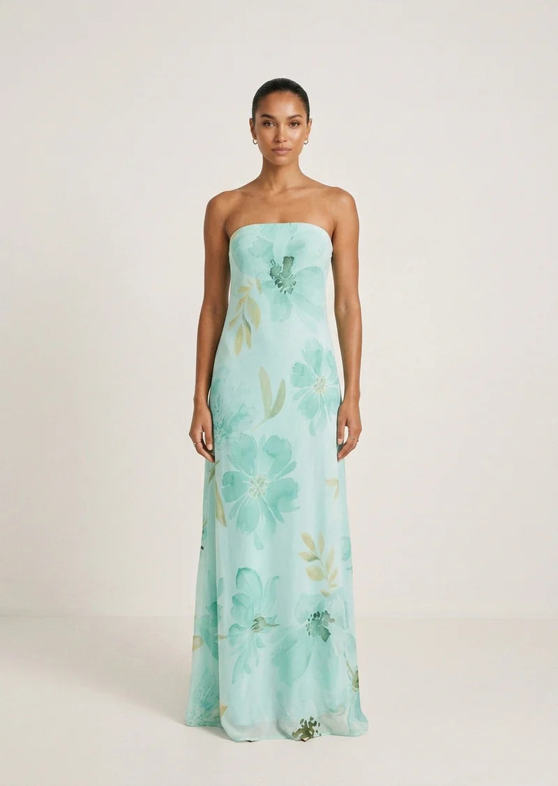 Vestido Cala Floral Turquesa