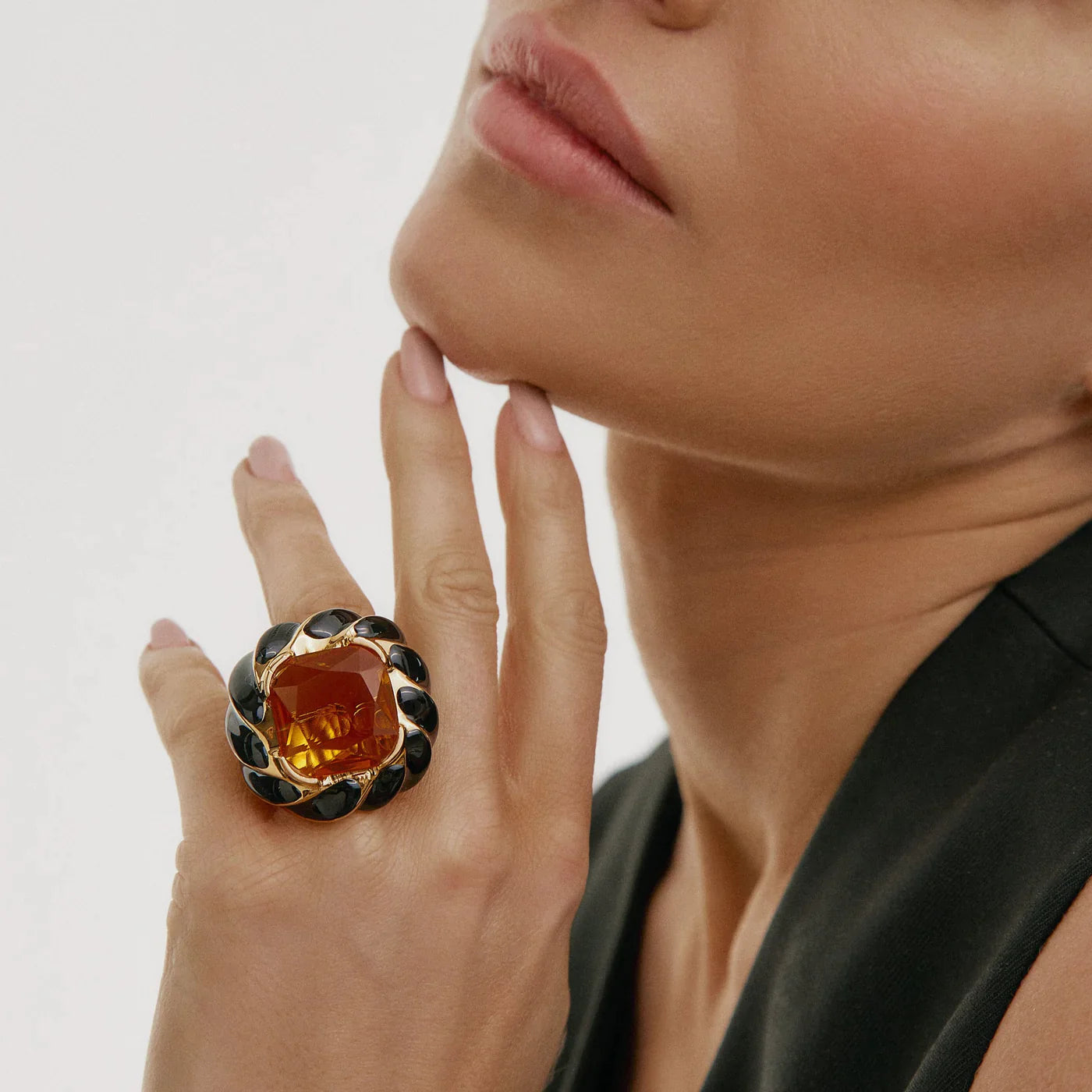 Black Amber Zella Ring