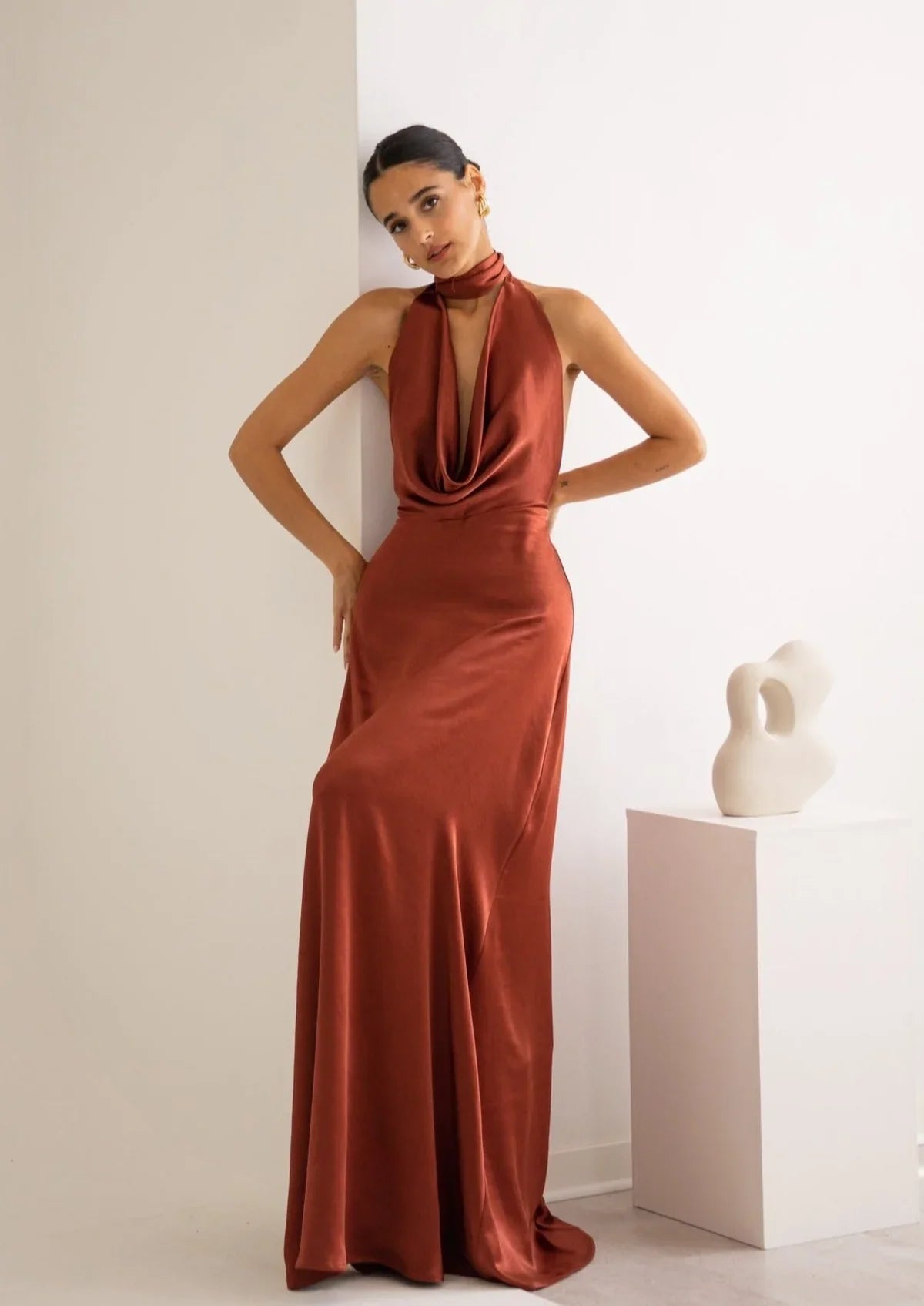 Olympia Terracotta Dress